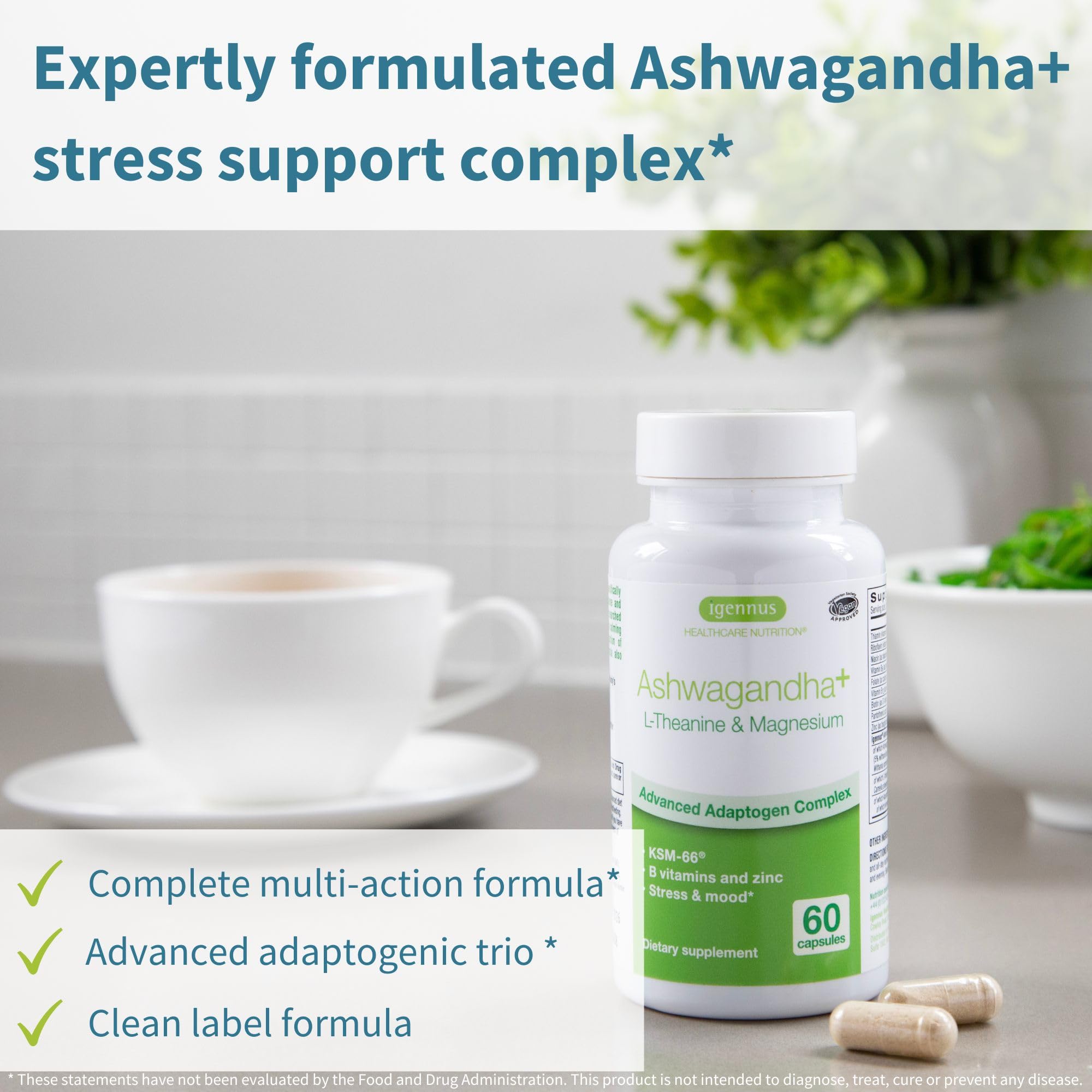 Igennus Ashwagandha KSM-66 600mg capsules back view