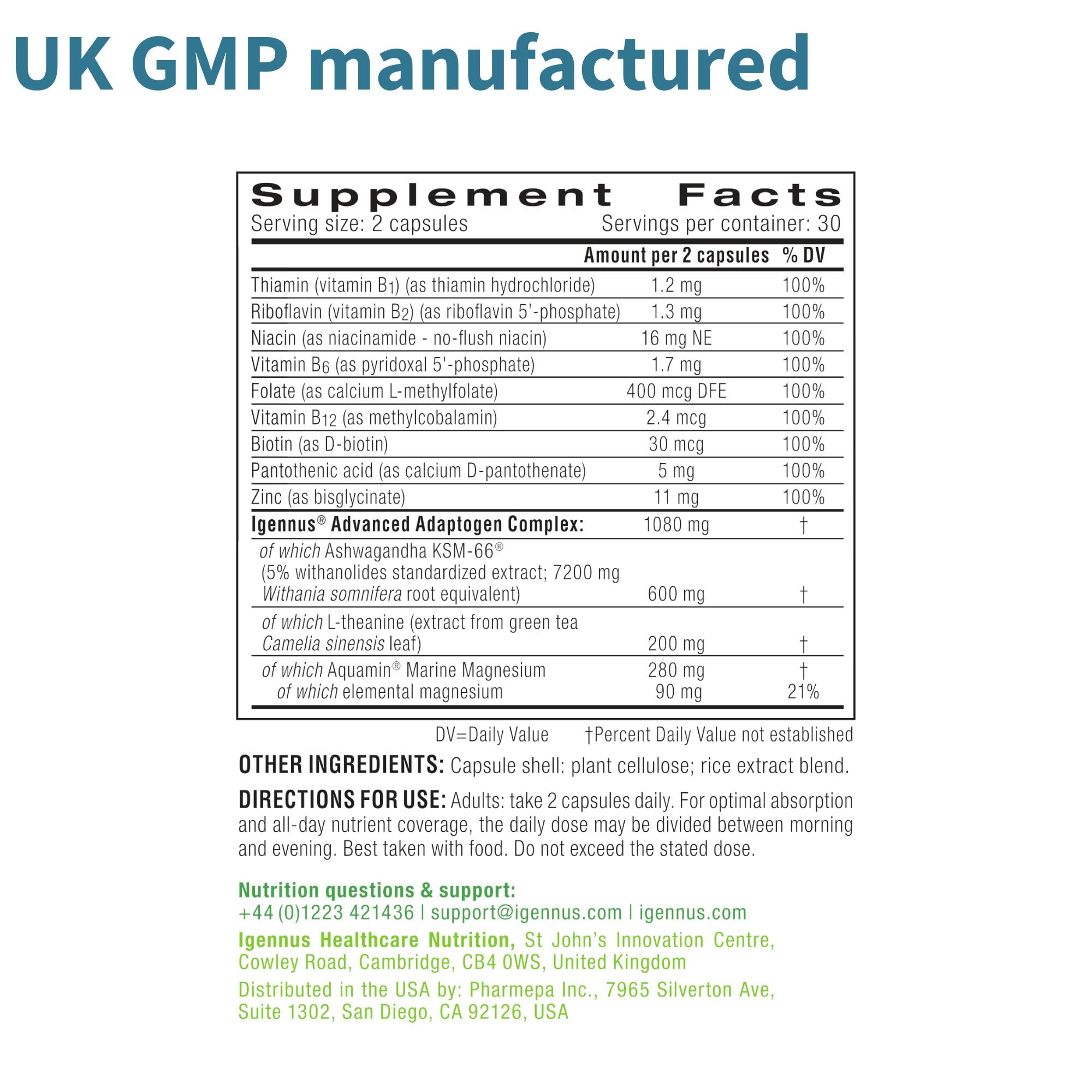 Igennus Ashwagandha KSM-66 600mg capsules close-up of capsules