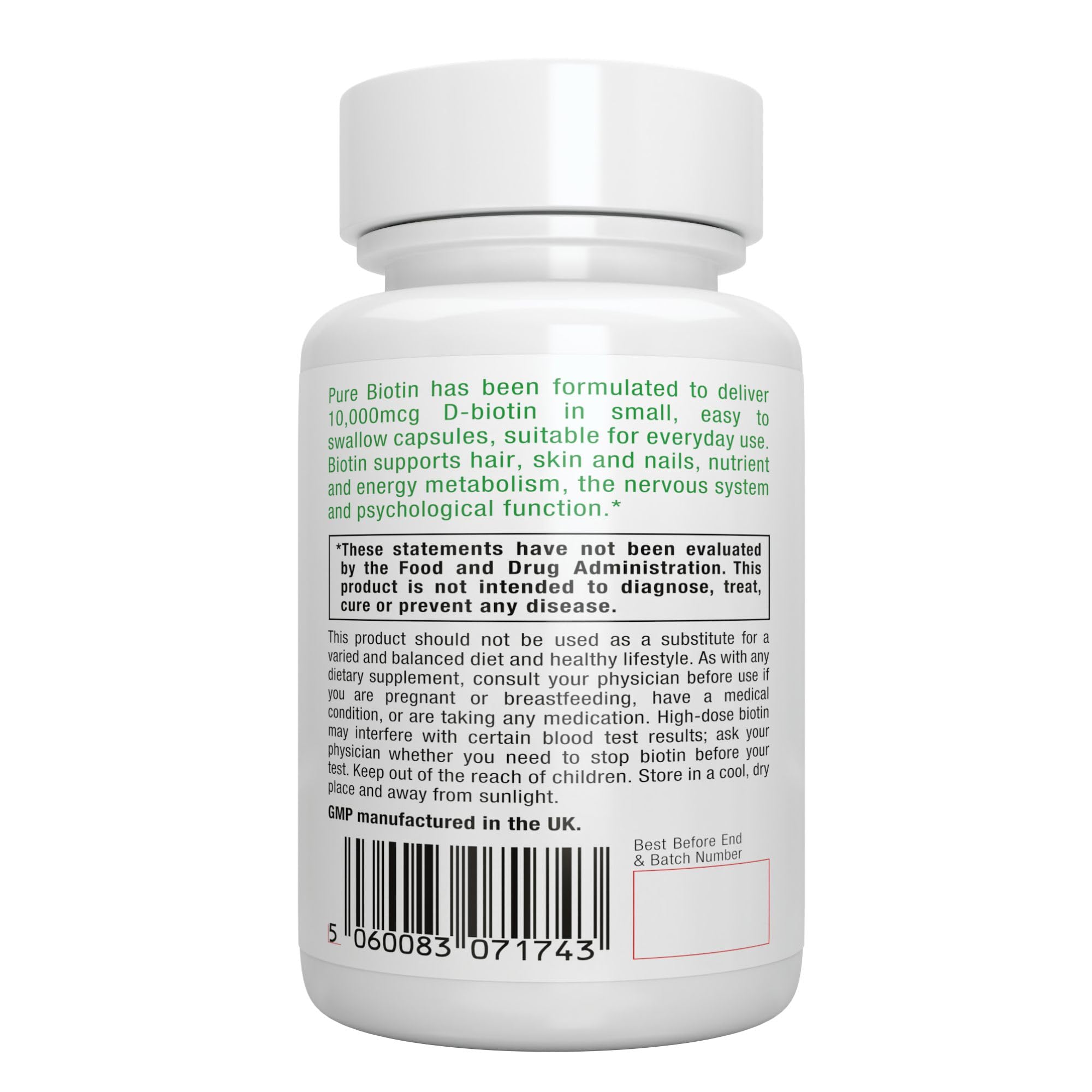 Igennus Biotin 10,000 mcg bottle with a measuring spoon