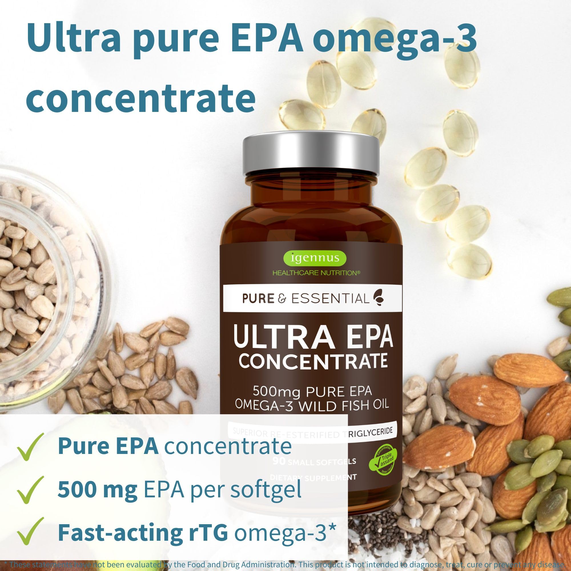 Igennus EPA Concentrate fish oil softgel with natural lemon flavour
