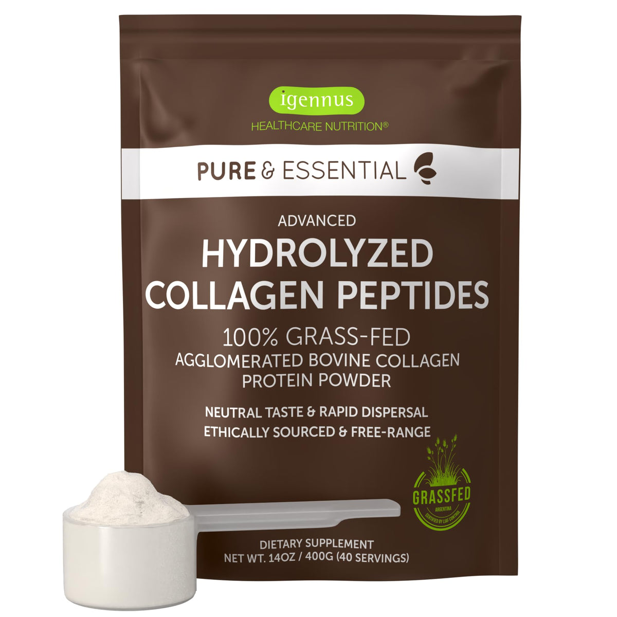 Igennus Healthcare Nutrition Collagen Peptides Powder 400g front view