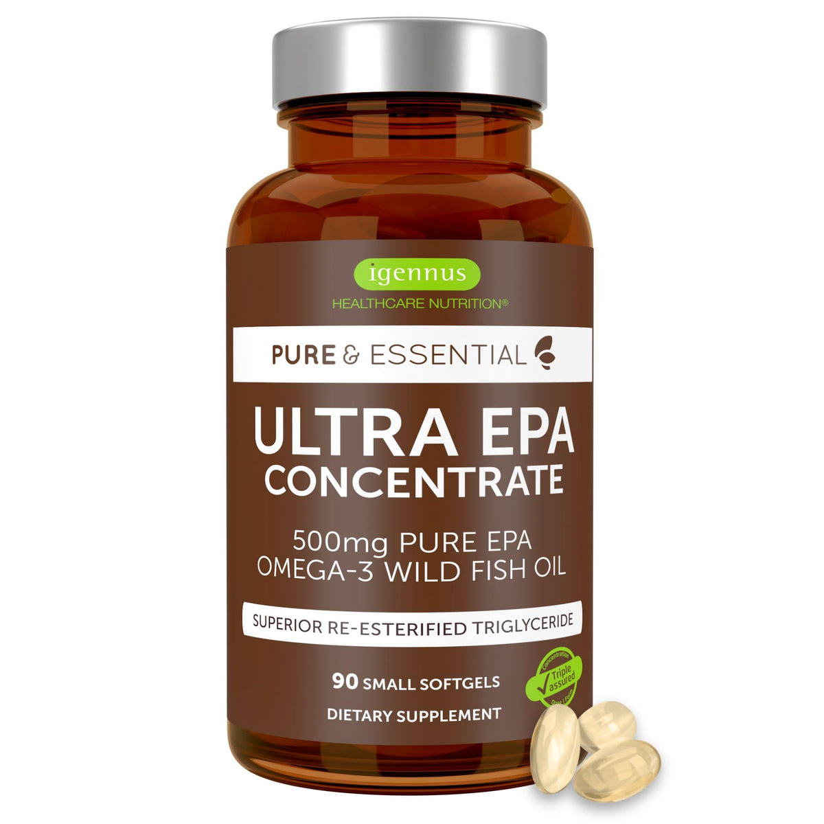 Igennus Healthcare Nutrition EPA Concentrate 72g fish oil softgel front view