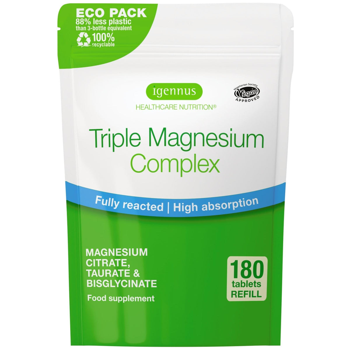Igennus Healthcare Nutrition Magnesium Supplement 240g front view