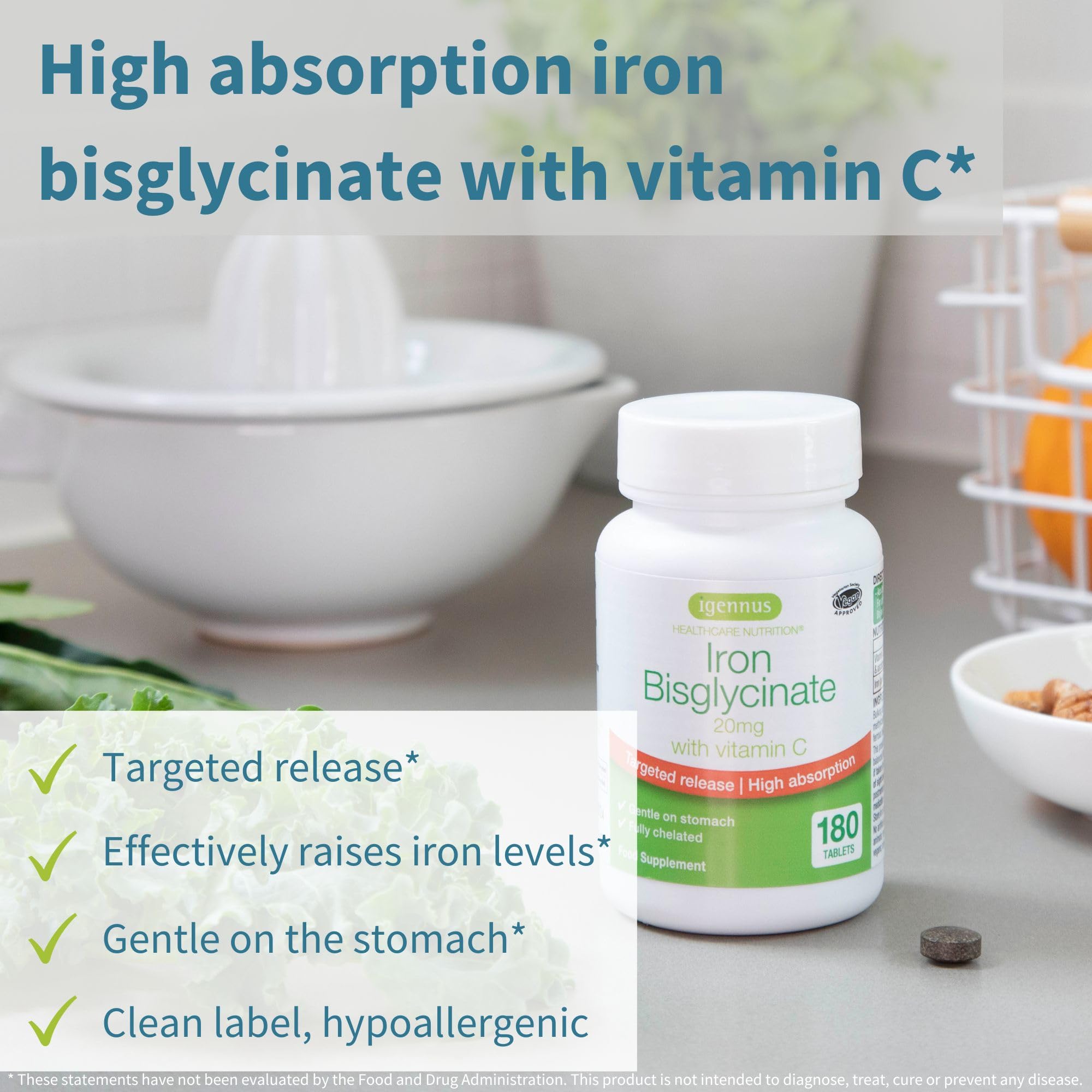Igennus Iron Complex with Vitamin C capsule close-up