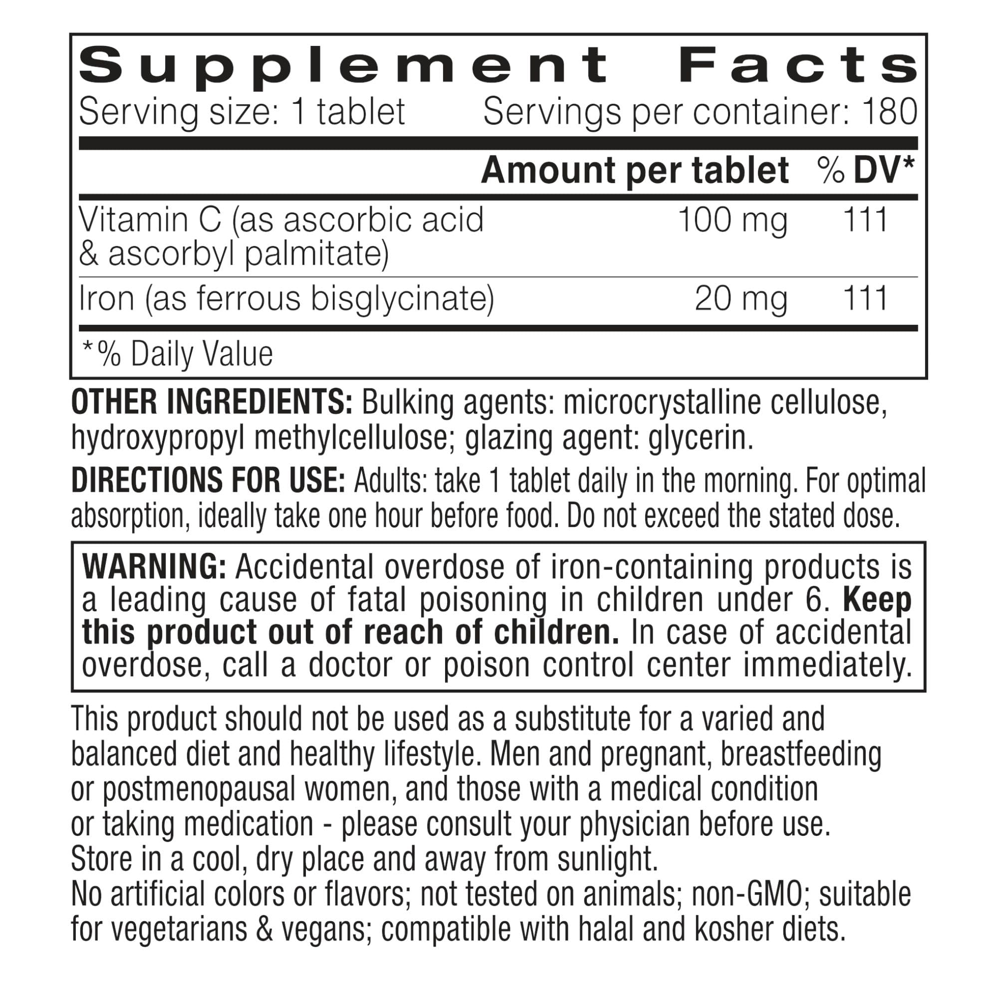 Igennus Iron Complex with Vitamin C capsule in hand