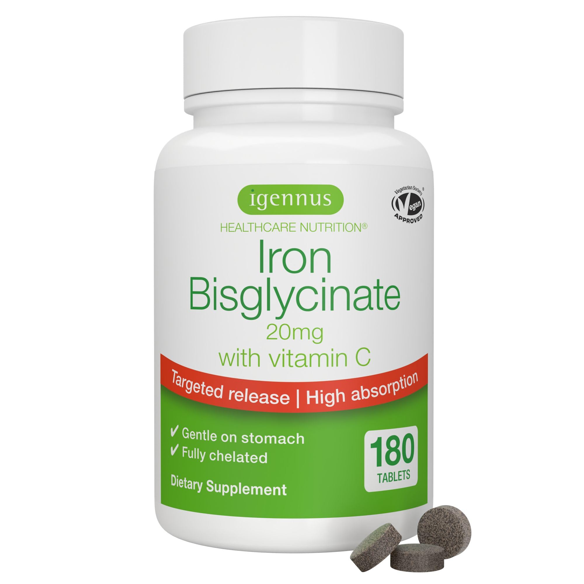 Igennus Iron Complex with Vitamin C front view of packaging