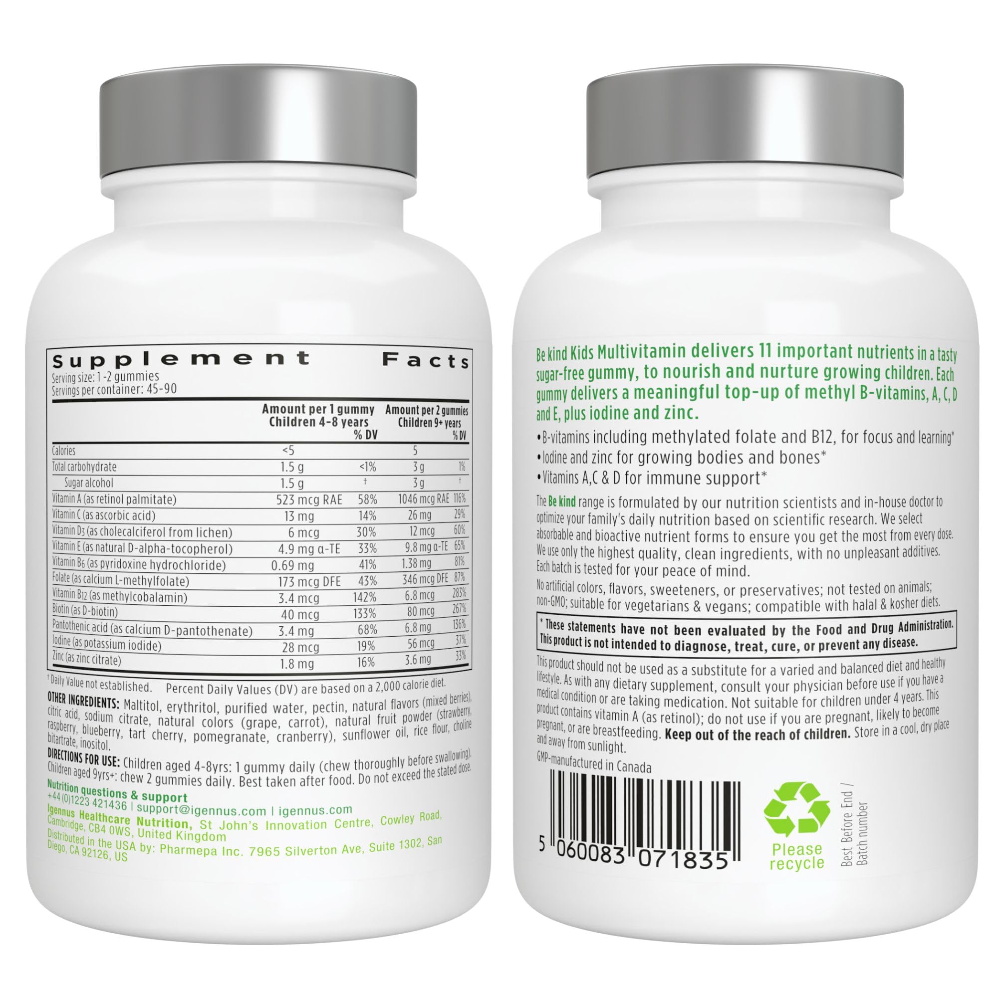Igennus Methylated Multivitamin Gummy side view