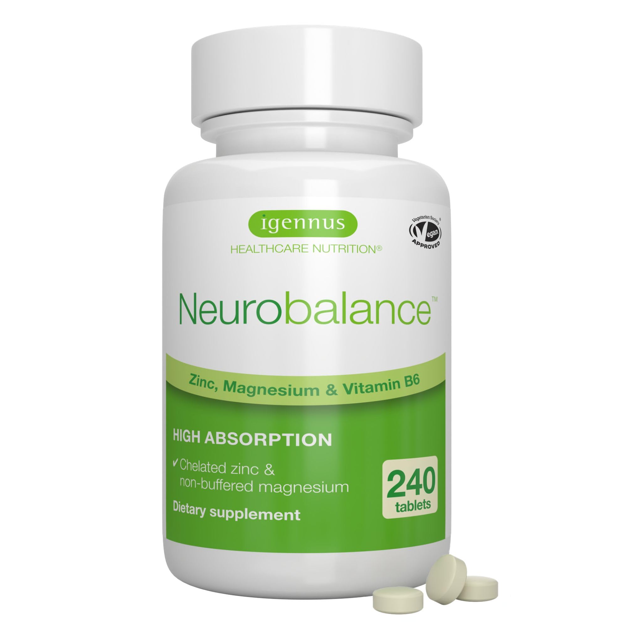 Igennus Neurobalance Magnesium Supplement 240 Tablets front view