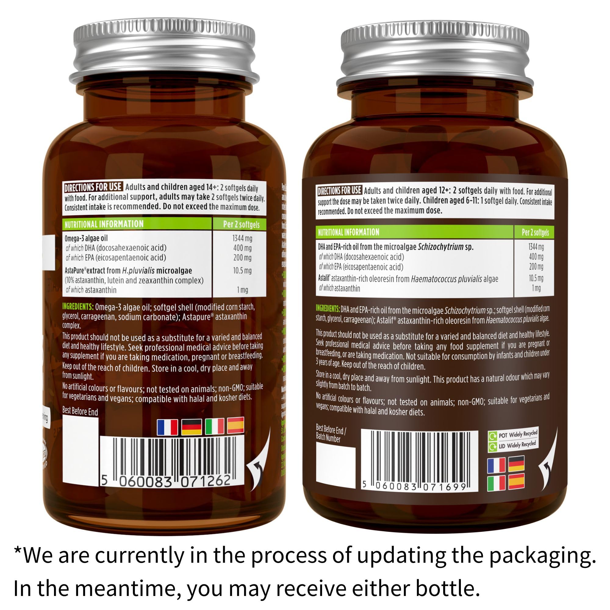 Igennus Omega-3 Algae Oil softgels in a spoon