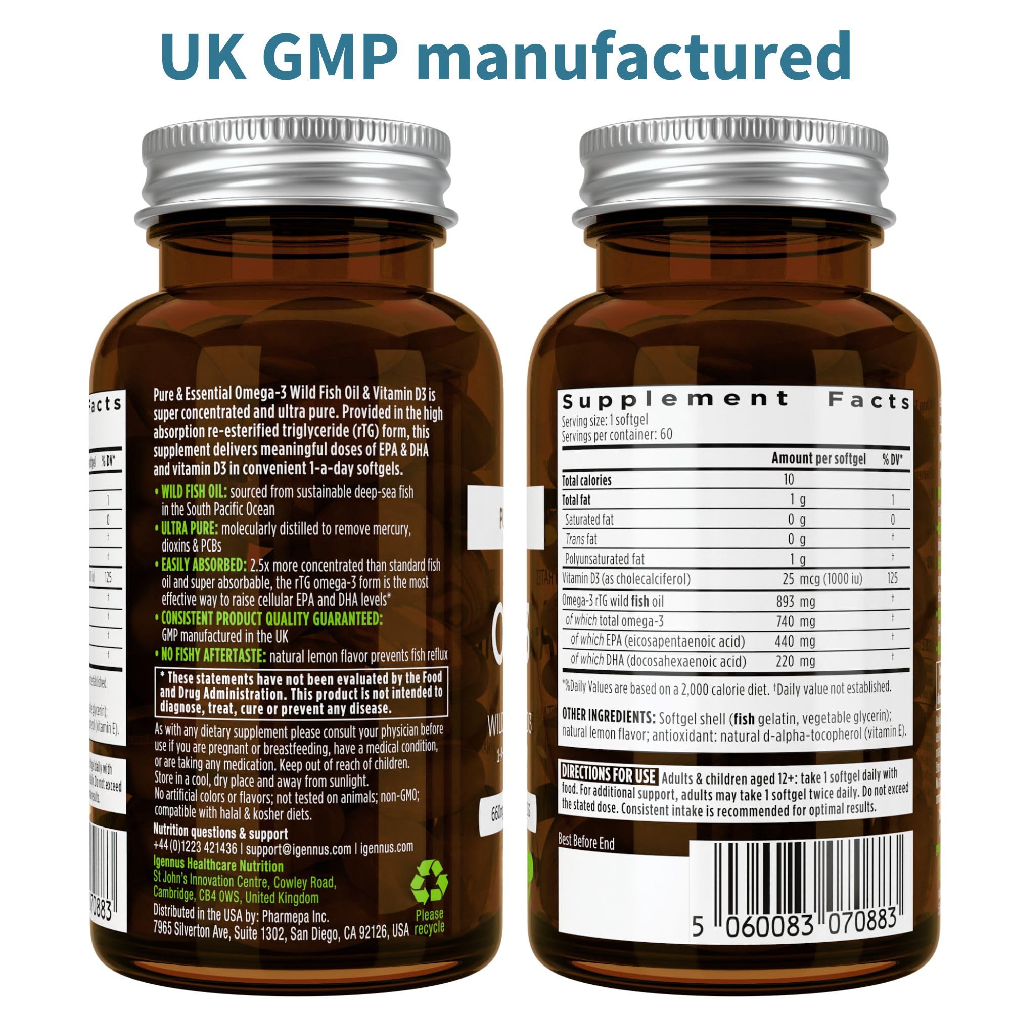 Igennus Omega-3 Softgels with lemon flavouring