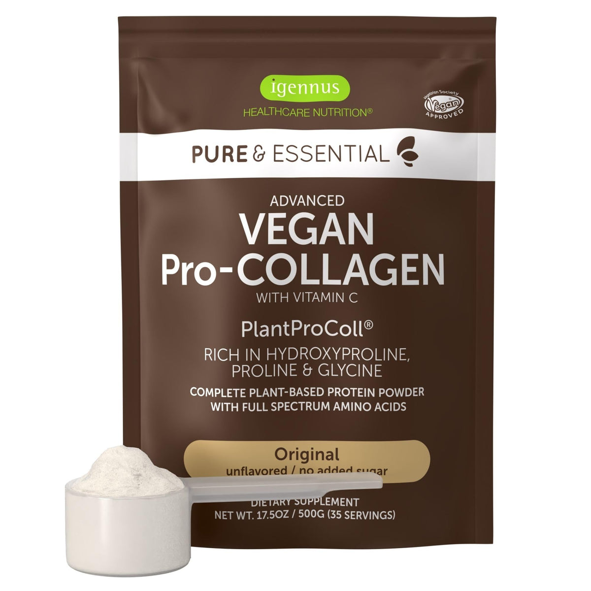 Igennus Vegan Pro-Collagen 500g front view packaging
