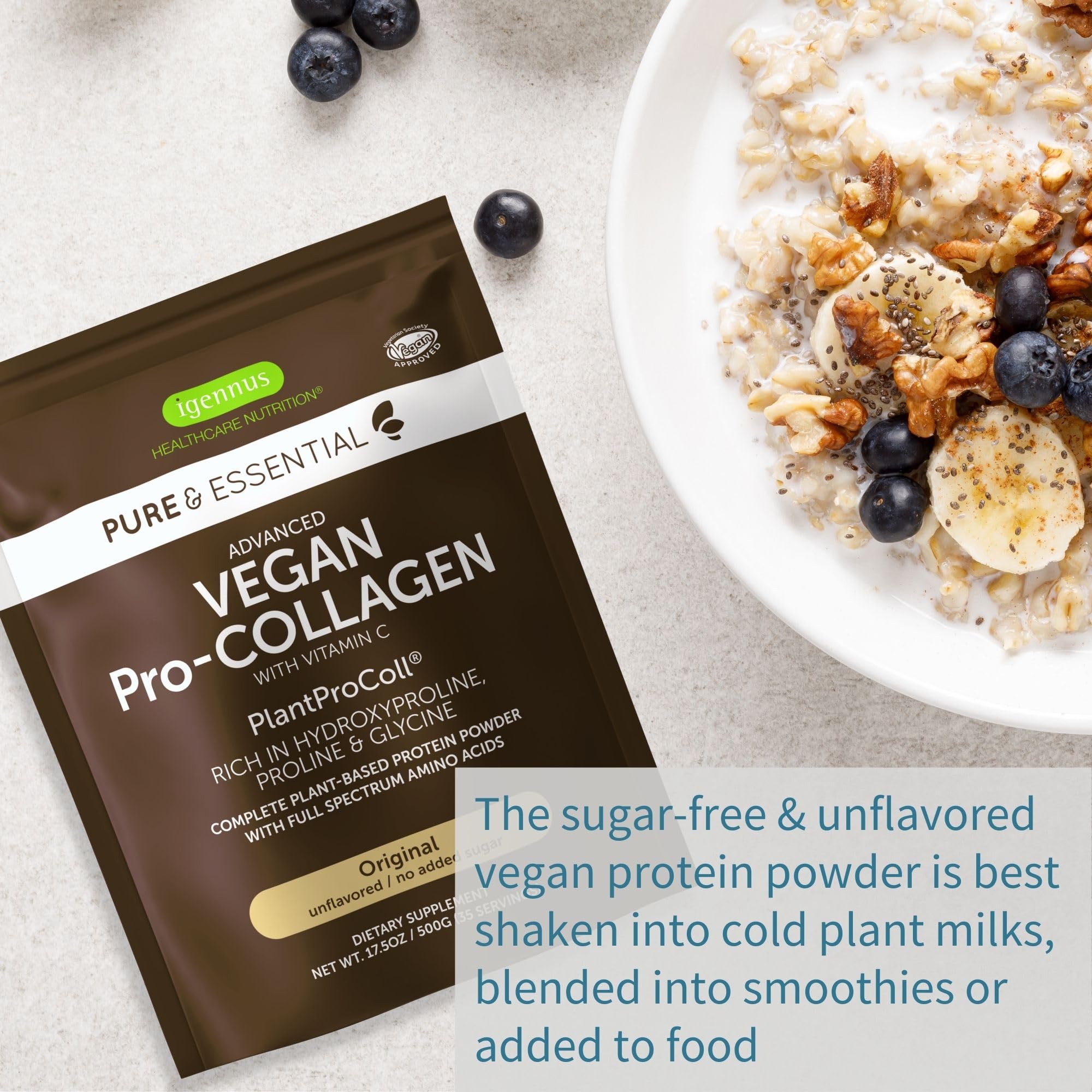 Igennus Vegan Pro-Collagen 500g nutritional information