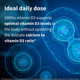 Igennus Vegan Vitamin D3 tablets with a glass of water