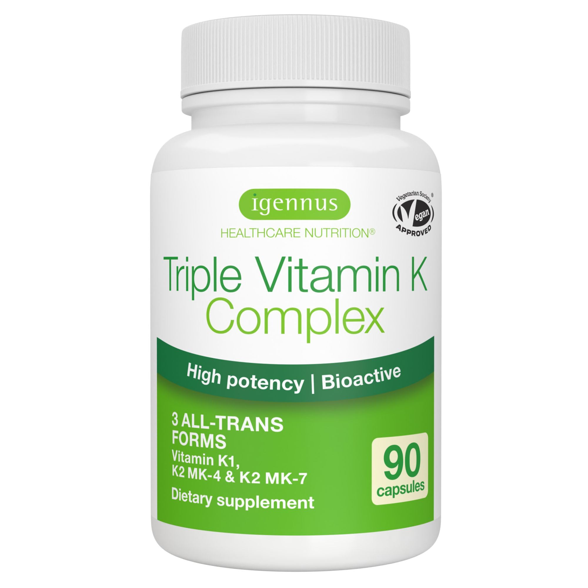 Igennus Vitamin K1 Capsules front view with packaging