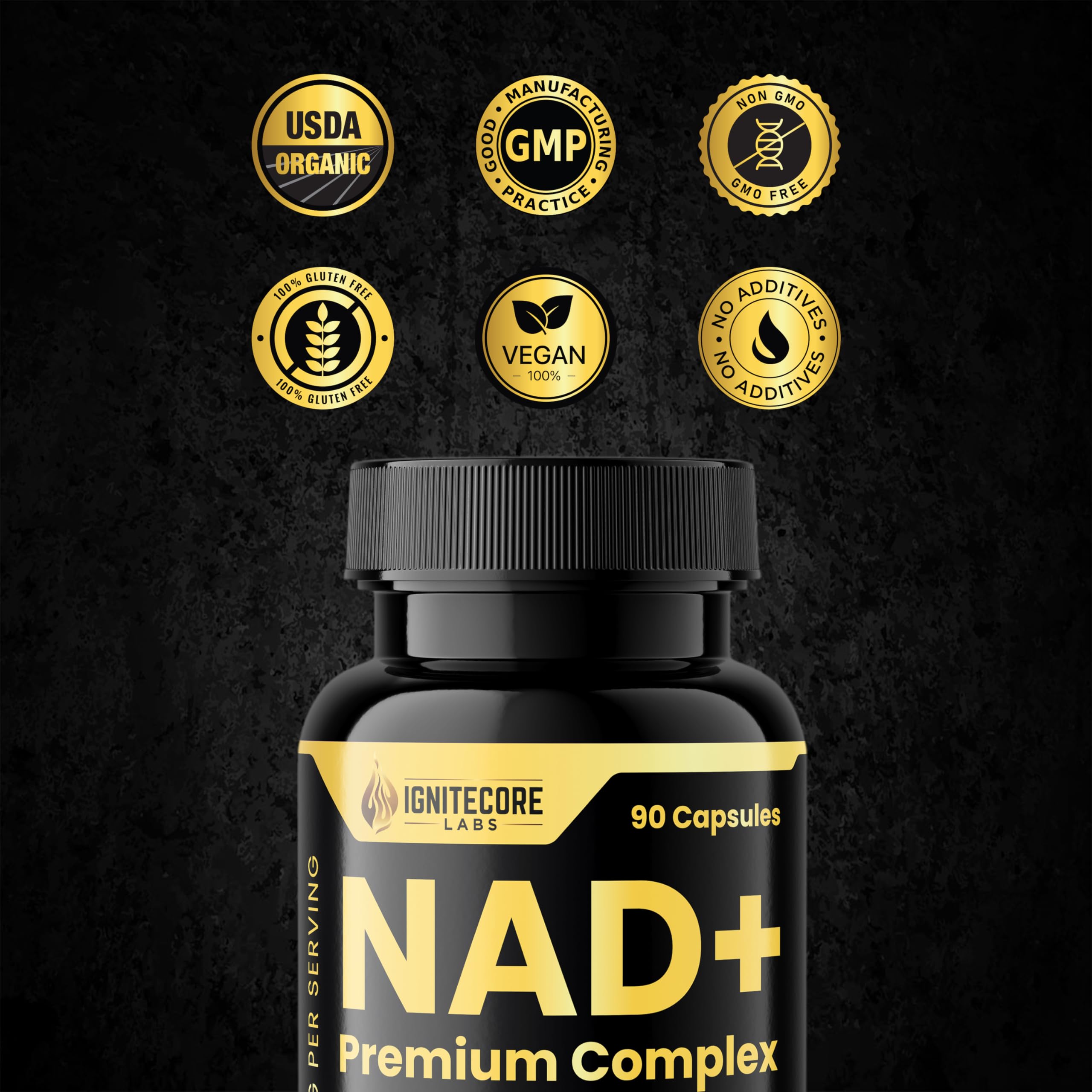 IgniteCore Labs NAD+ Premium Complex 700mg bottle top view