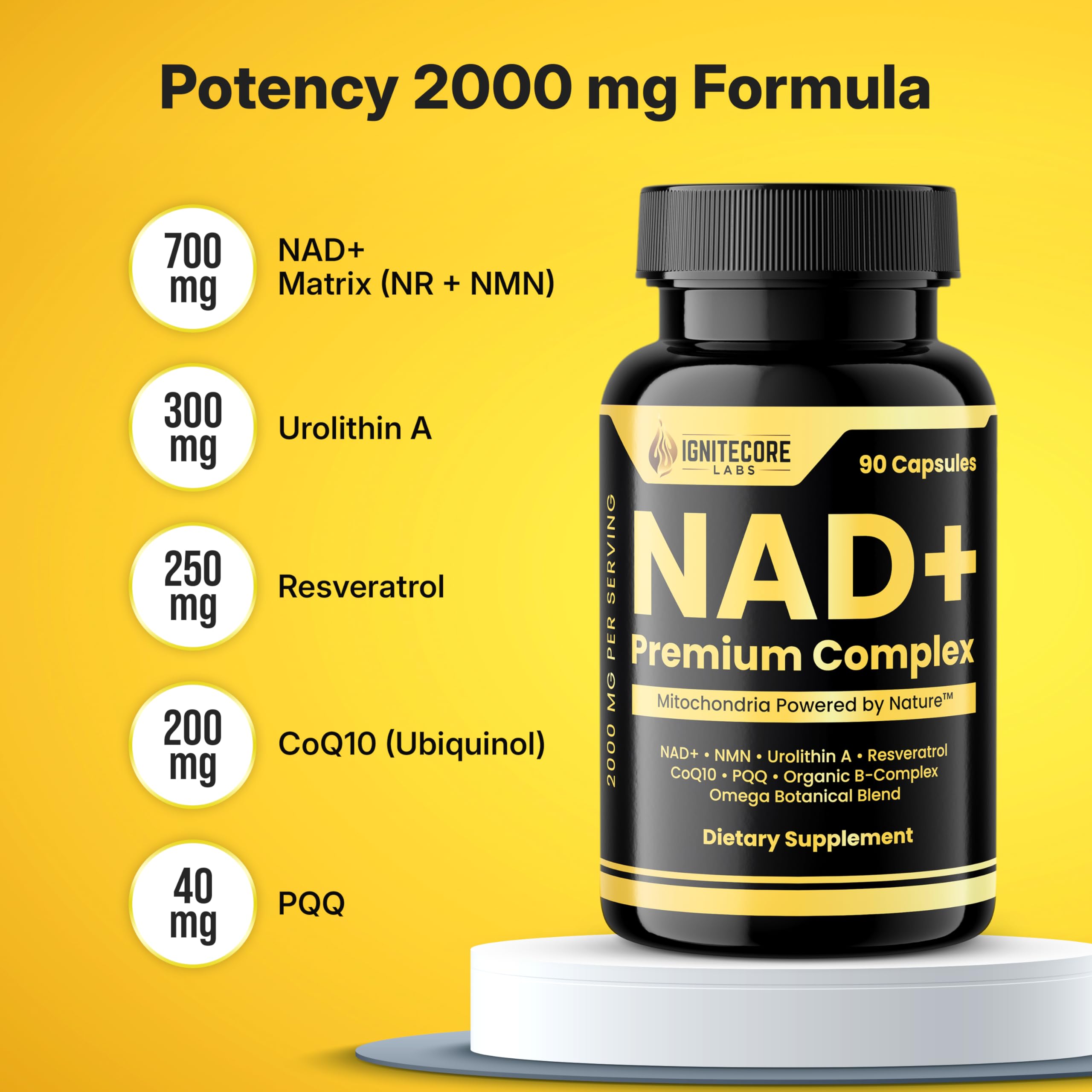 IgniteCore Labs NAD+ Premium Complex 700mg capsule close-up