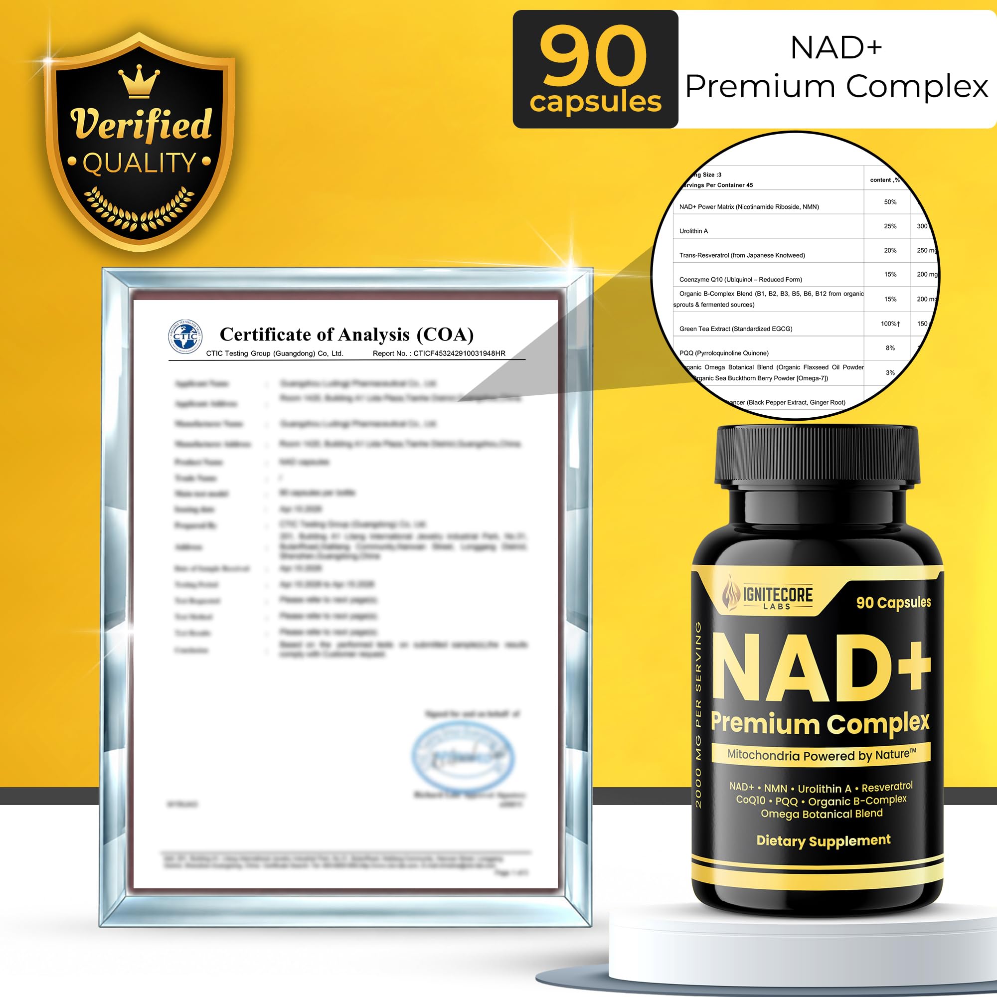 IgniteCore Labs NAD+ Premium Complex 700mg side view