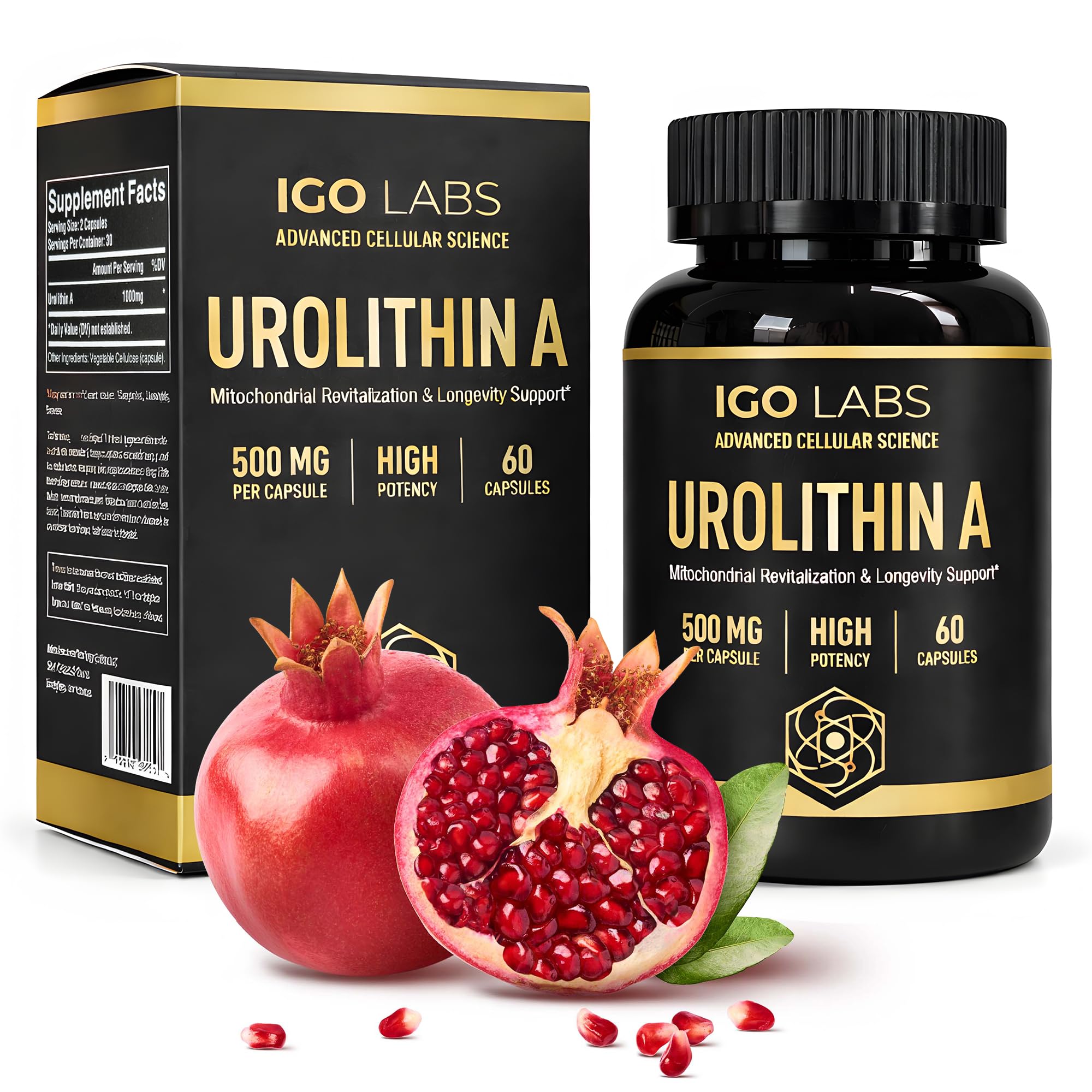 Igo Labs Urolithin A 500mg capsules front view