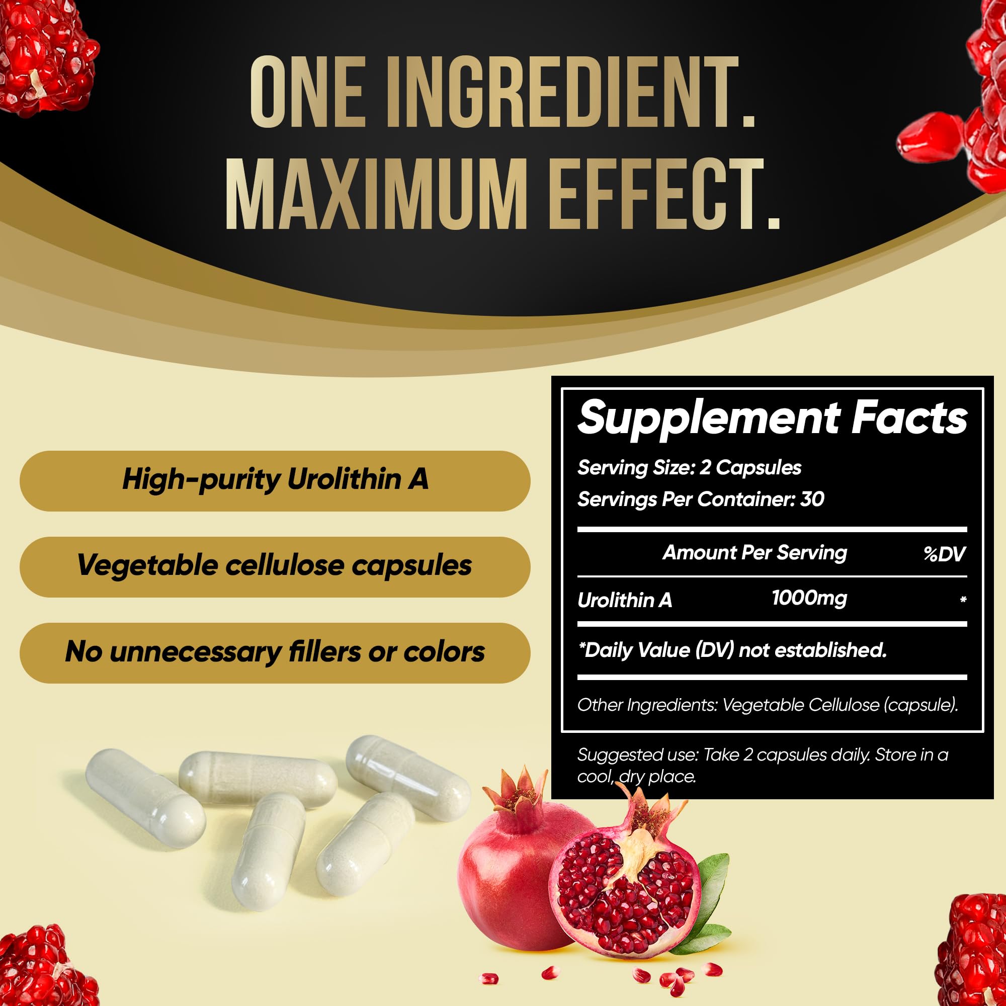 Igo Labs Urolithin A 500mg capsules side view