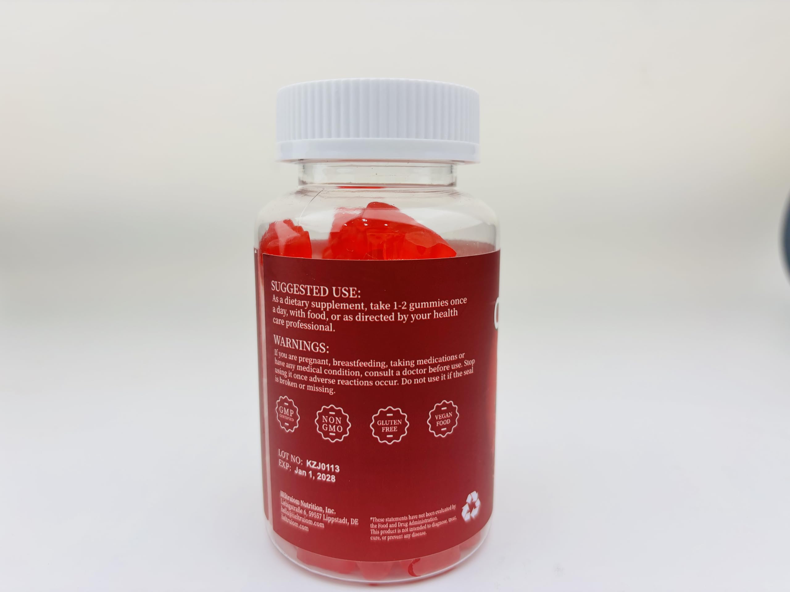 IIEltruiom Cranberry Gummies nutritional information