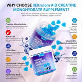 IIEltruiom Creatine Gummies displayed with fitness accessories