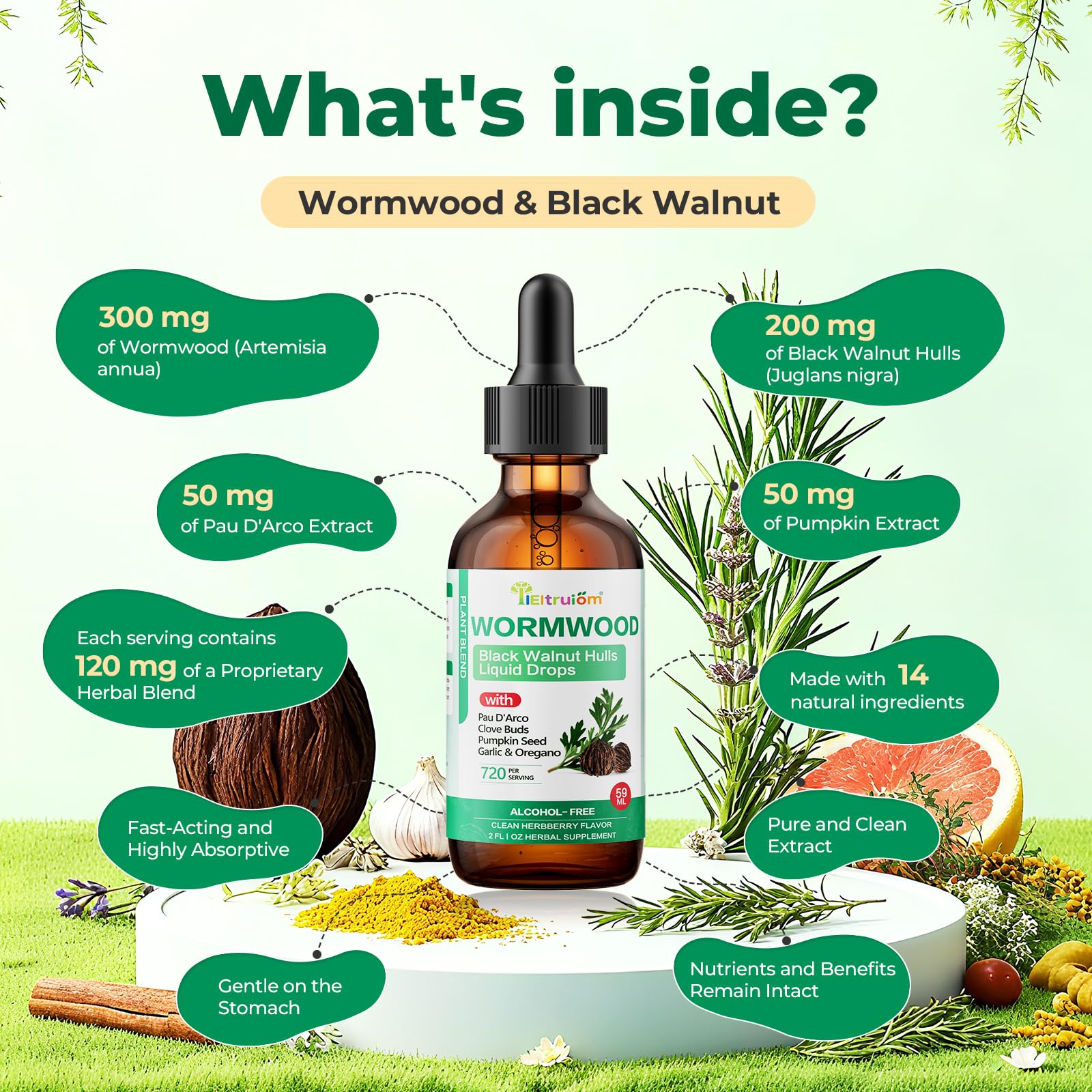 IIEltruiom Herbal Supplement Liquid Extract 150g ingredients list