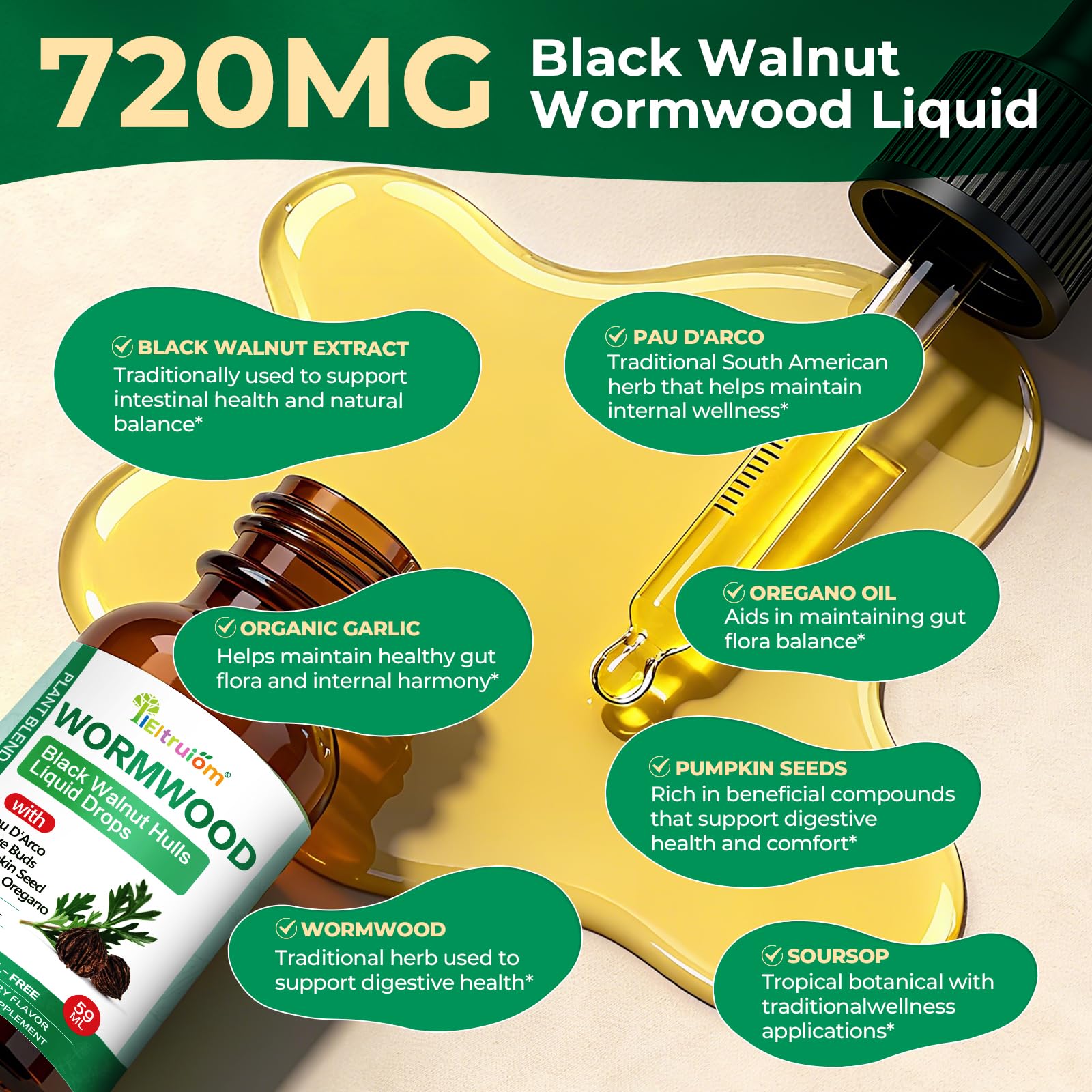 IIEltruiom Herbal Supplement Liquid Extract 150g packaging details