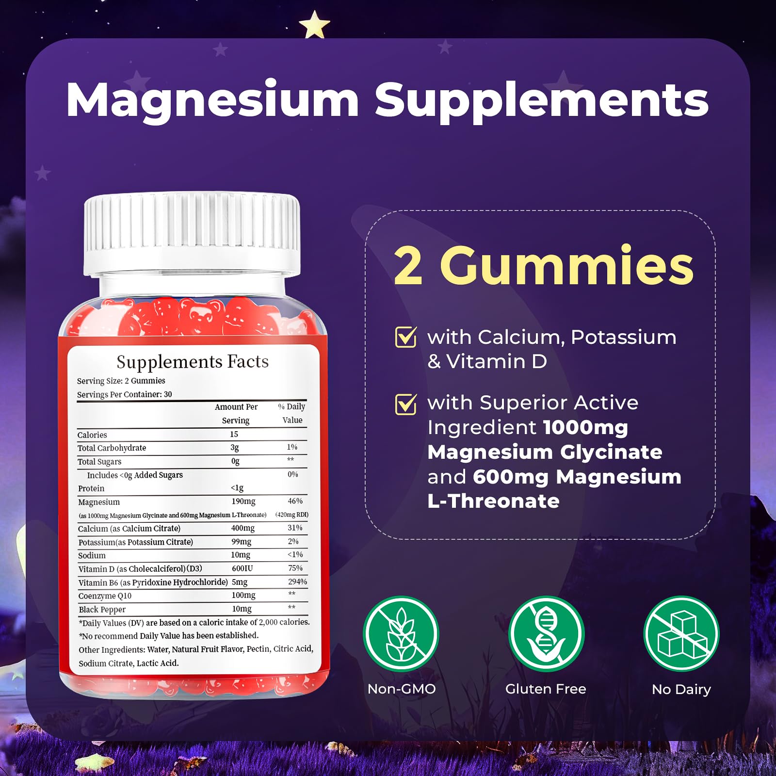 IIEltruiom Magnesium Gummies on a table with natural light