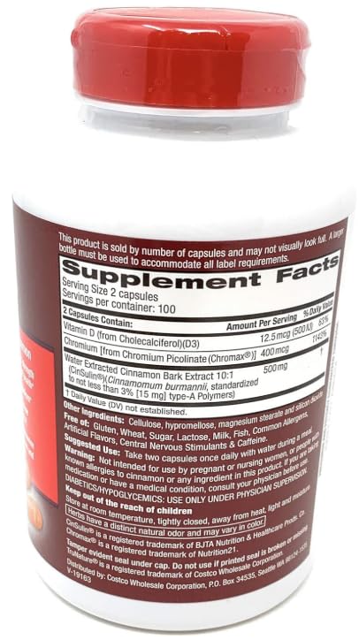 IKJ Advanced Strength Cinsulin Cinnamon 200 Capsules side view
