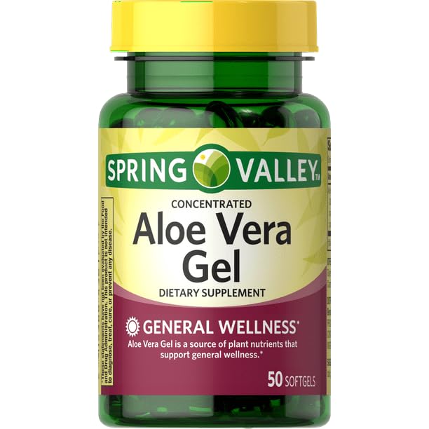 IKJ Concentrated Aloe Vera Gel Dietary Supplement 50 Count front view