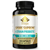 ILAJA Spore Based Probiotic Capsules front view with bottle label
