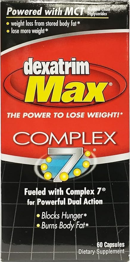ILIOS Dexatrim Max Complex 7 capsules on a wooden surface