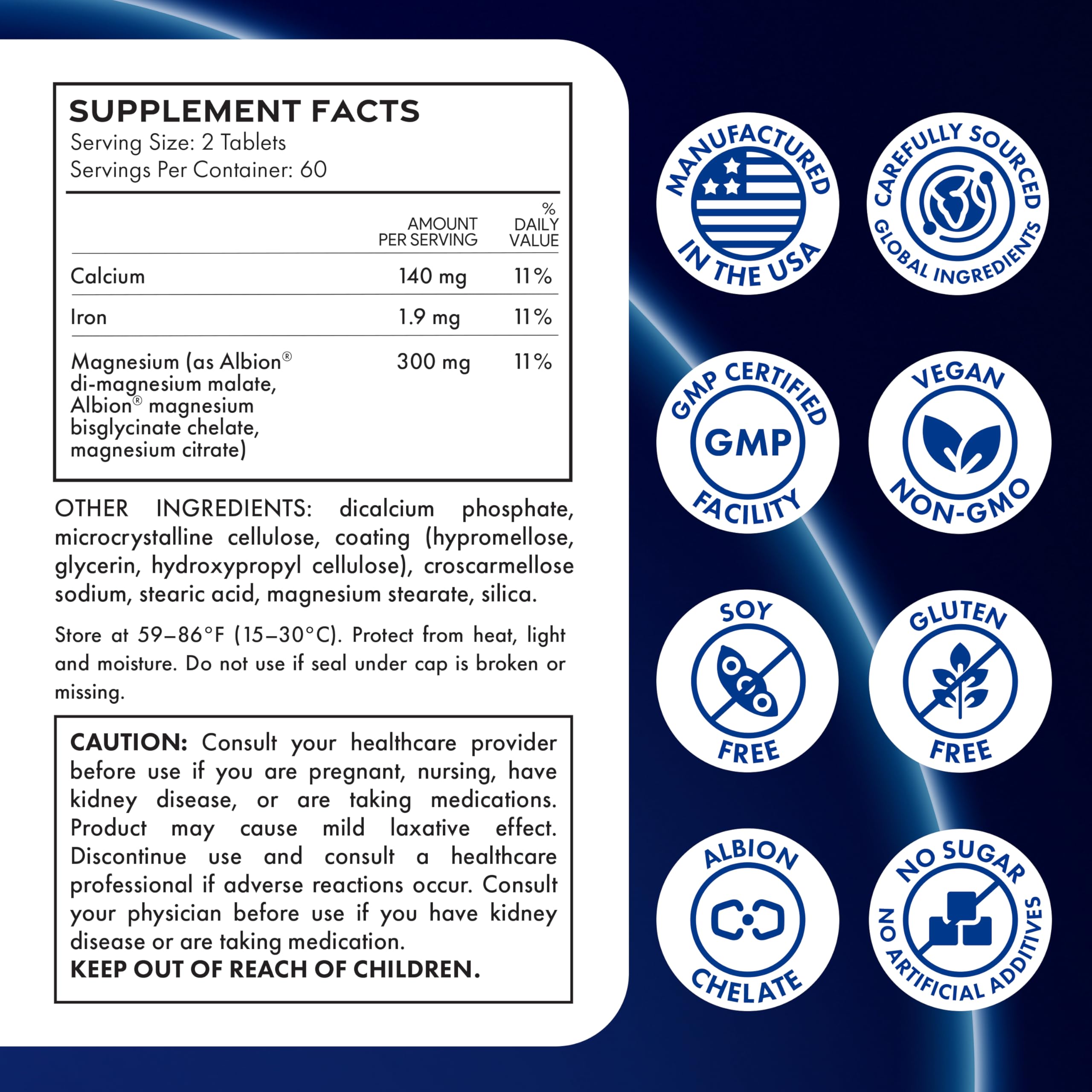ILIVA Triple Magnesium Complex 300mg with a measuring spoon