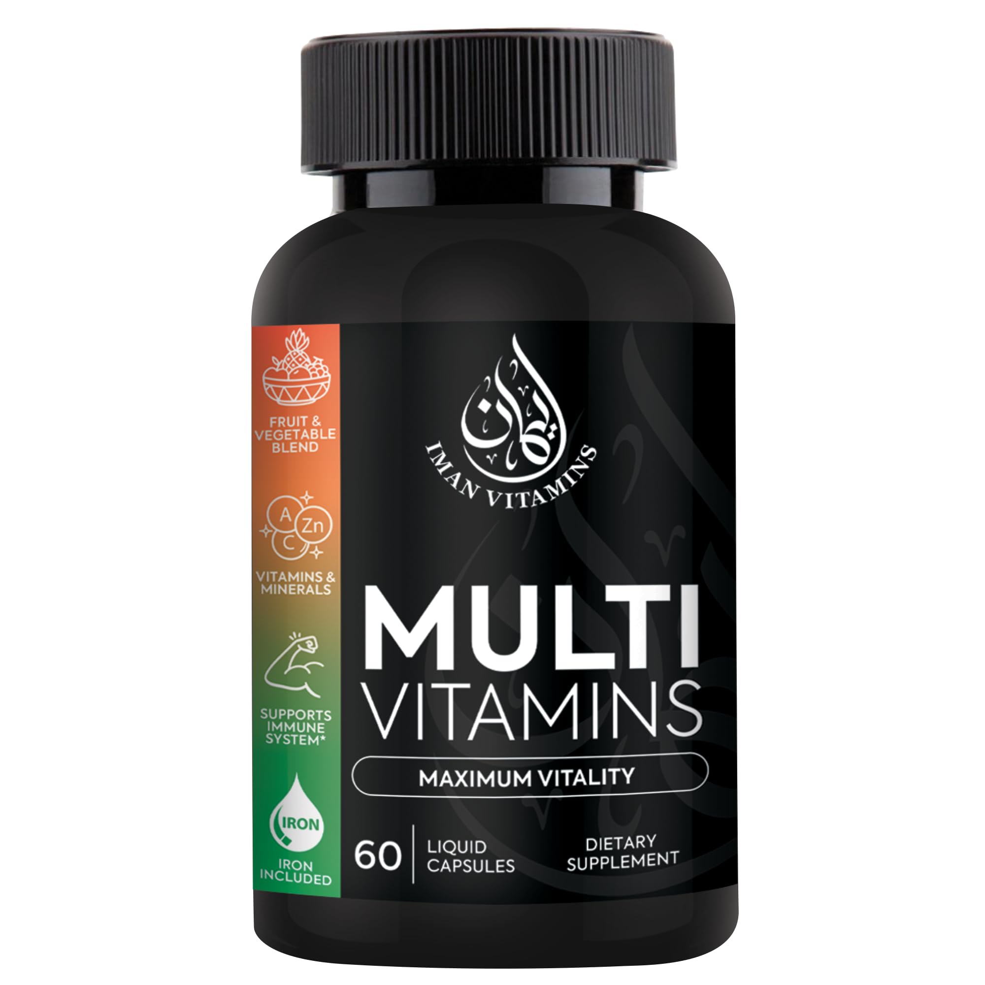Iman Vitamins Halal Complete Multivitamin Capsules front view