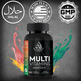 Iman Vitamins Halal Complete Multivitamin Capsules on a wooden table