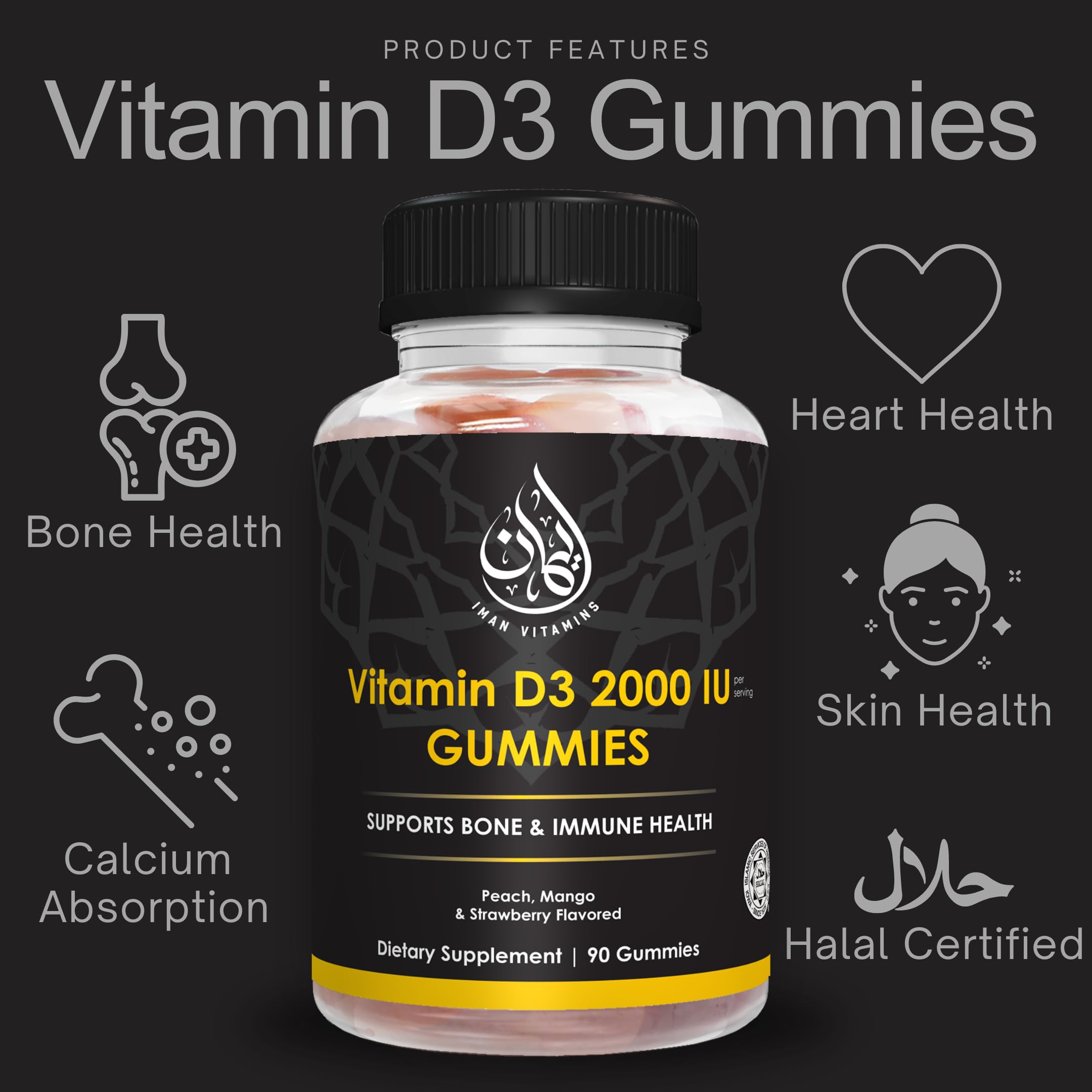 Iman Vitamins Vitamin D3 Gummies close-up of gummies