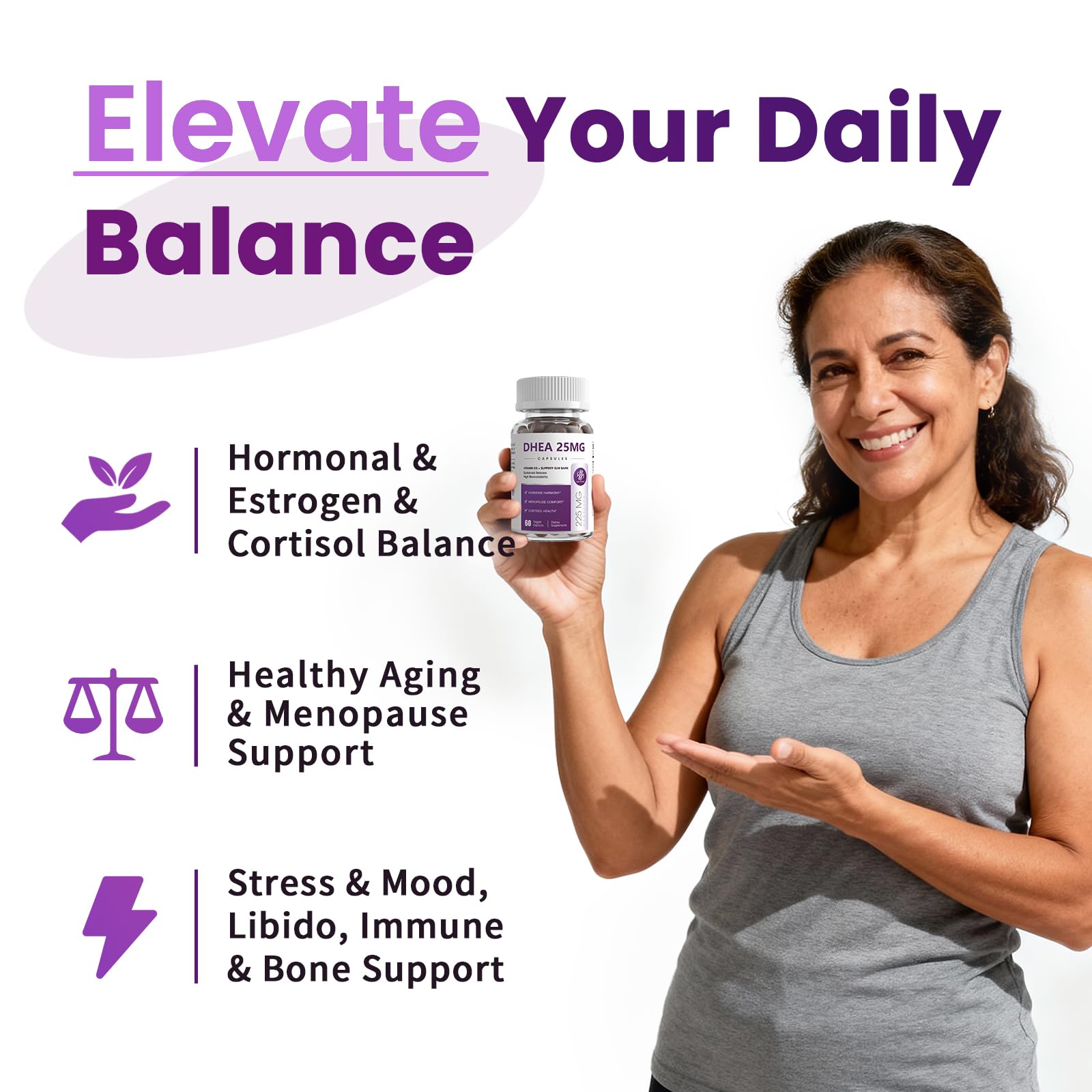 iMATCHME DHEA Supplement bottle side view