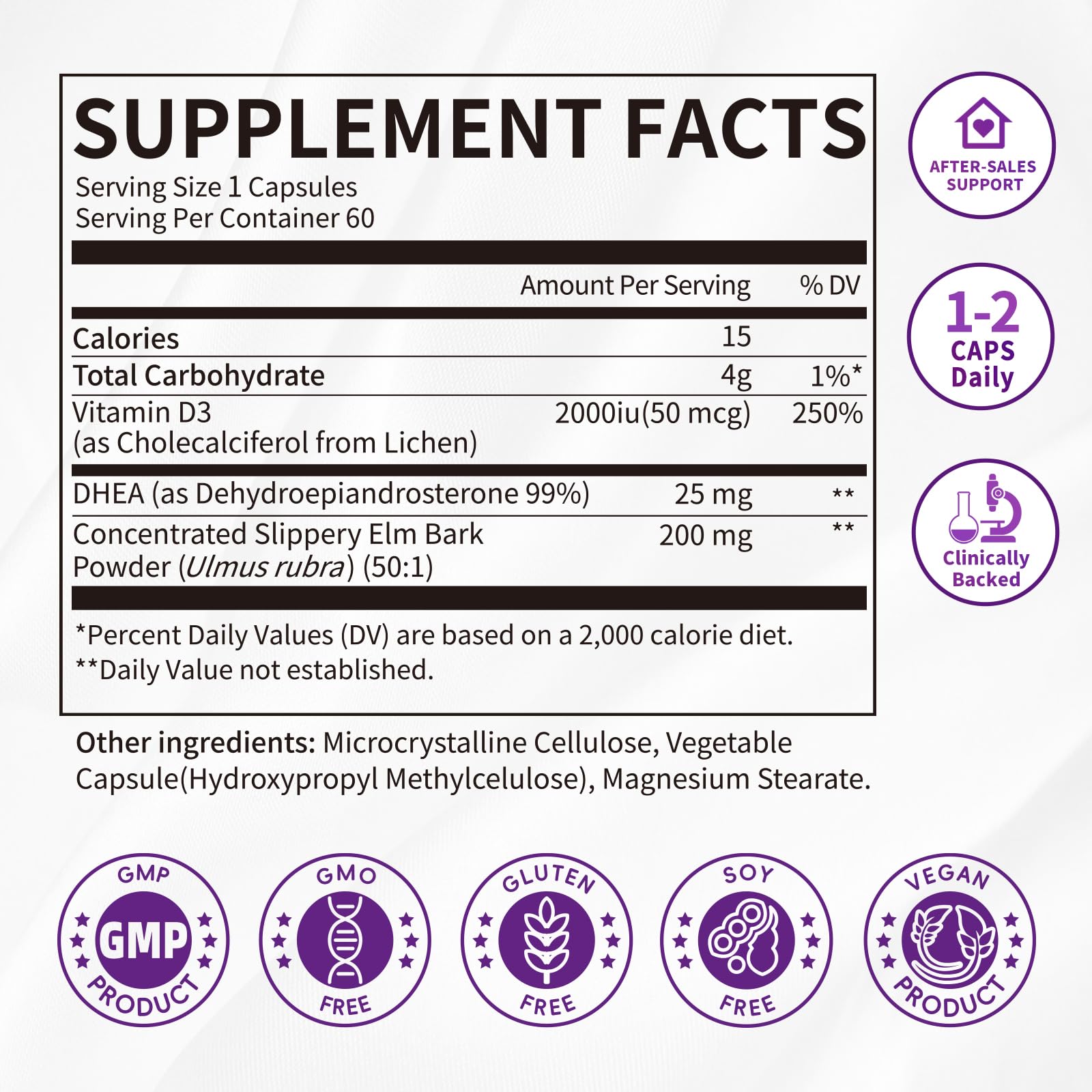 iMATCHME DHEA Supplement packaging with dimensions