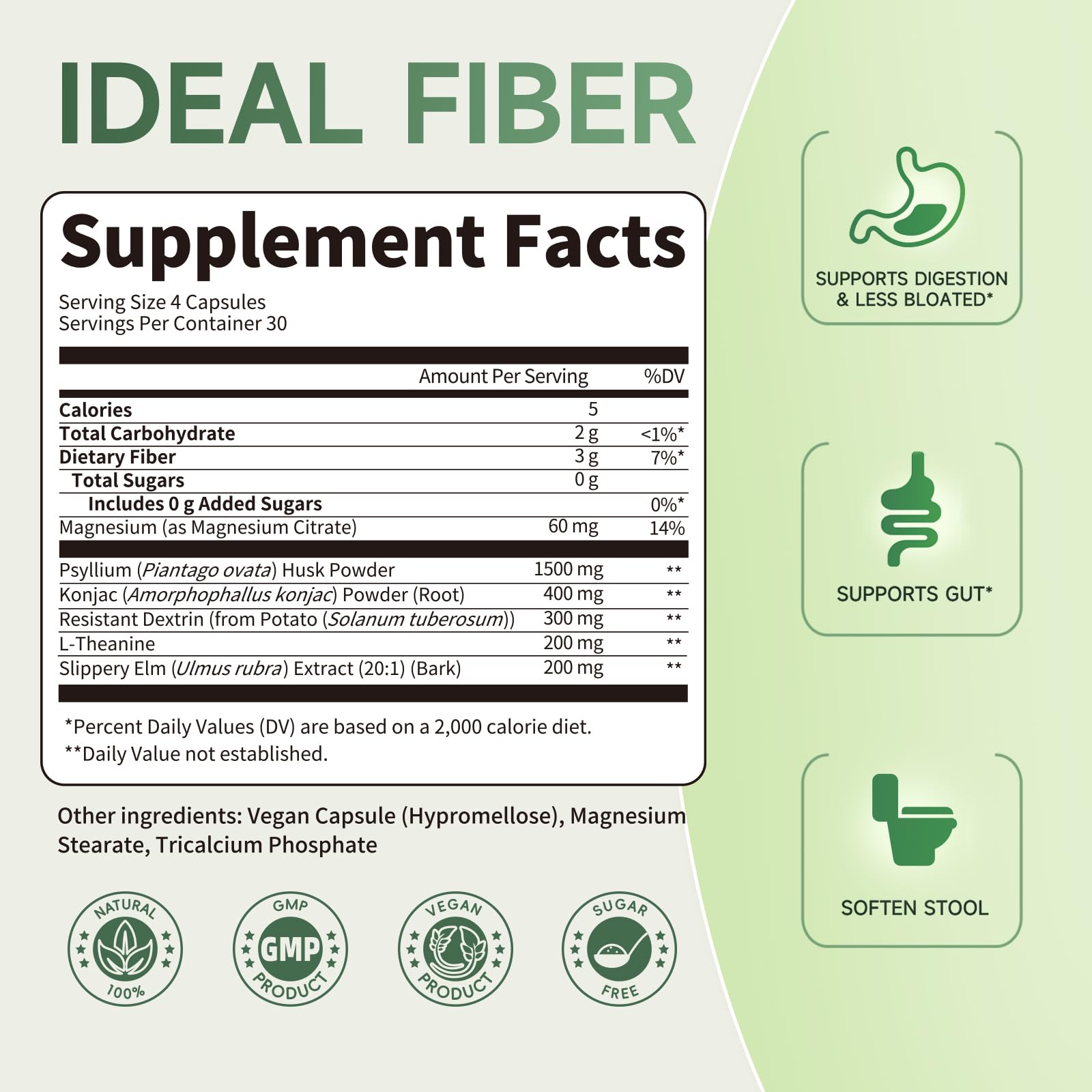 iMATCHME Dietary Fiber Supplement Capsules packaging details