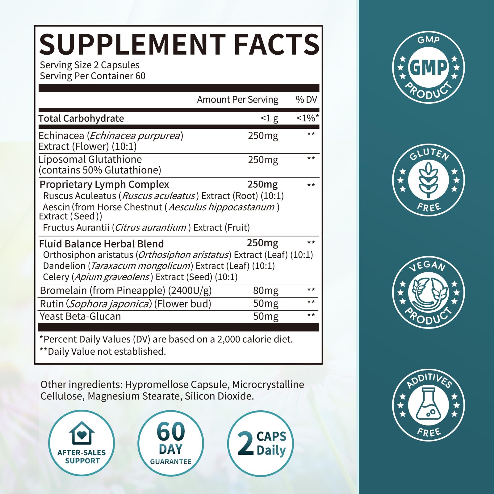 iMATCHME Echinacea Lymphatic Support Capsules side view