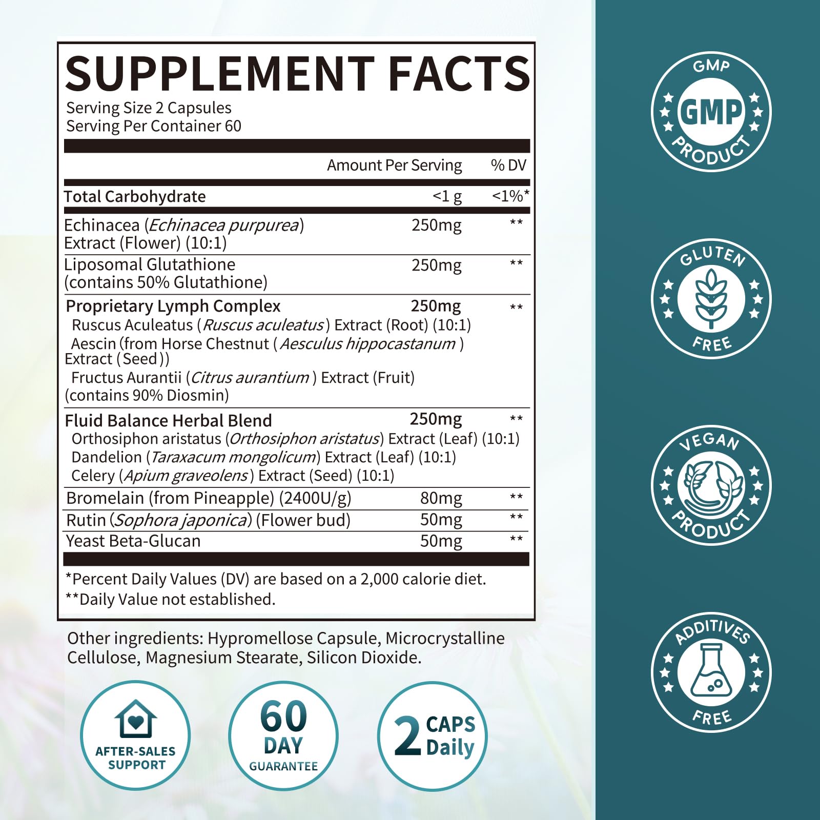 iMATCHME Echinacea Lymphatic Support Supplement side view