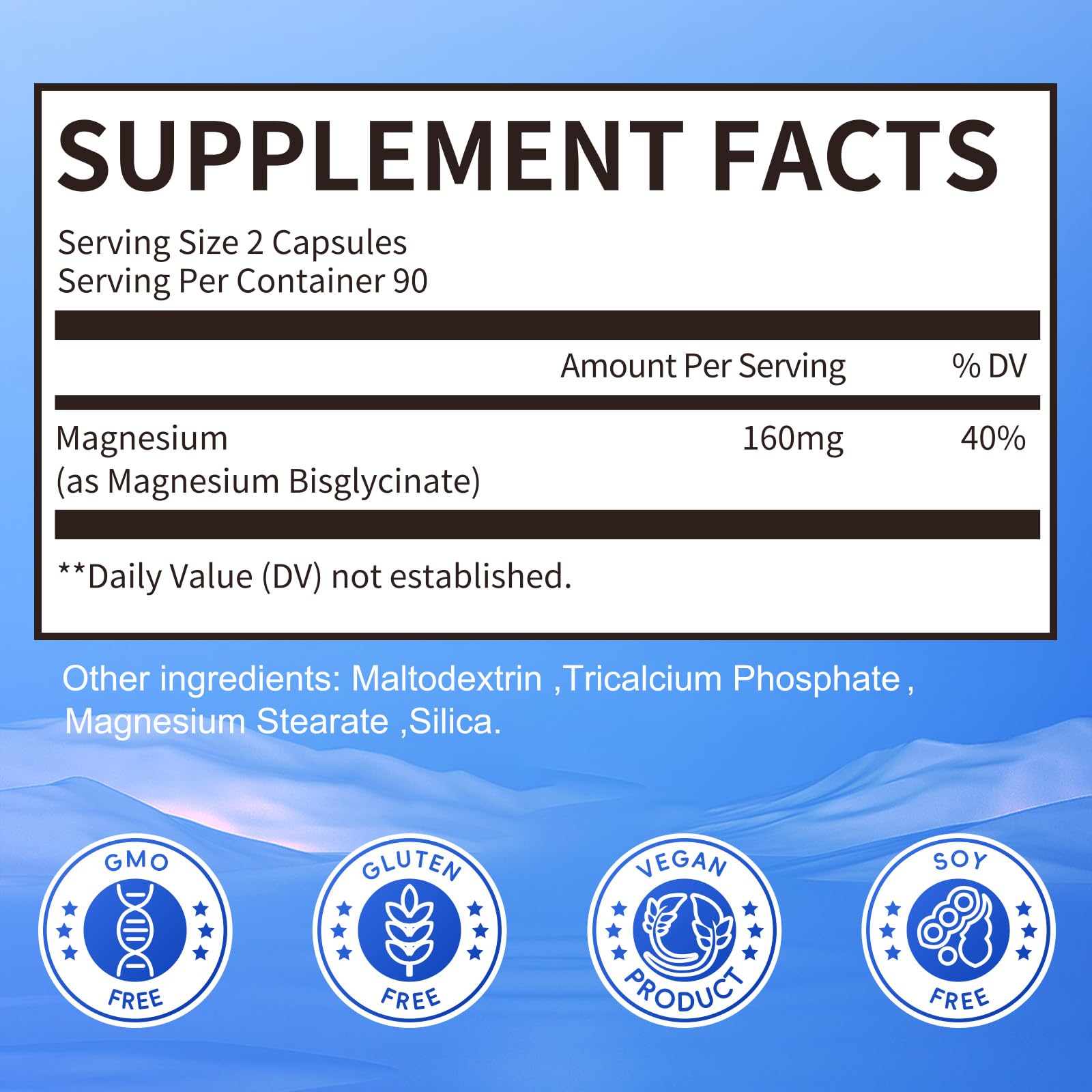 iMATCHME Magnesium Bisglycinate Capsules ingredients list