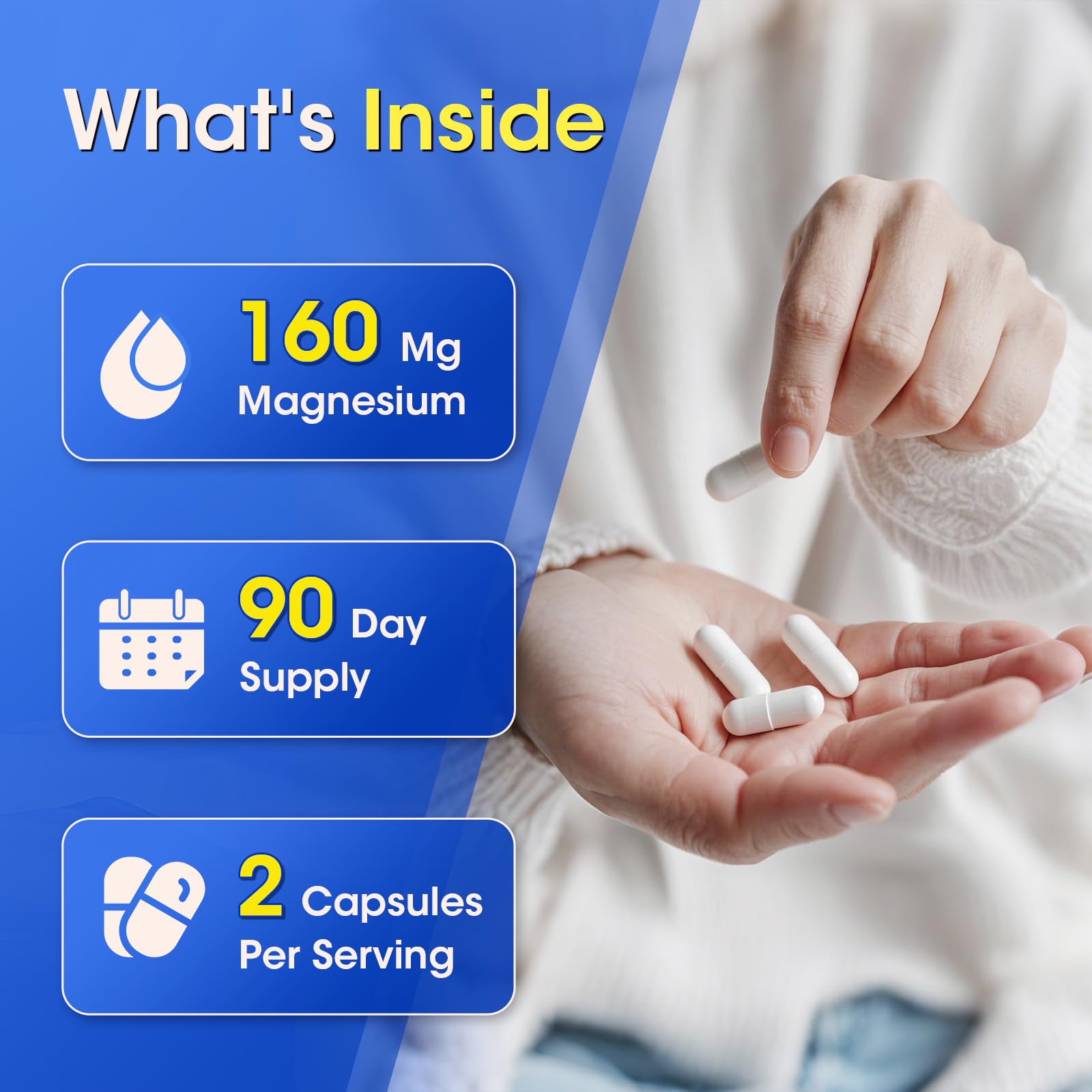iMATCHME Magnesium Bisglycinate Capsules with a measuring spoon