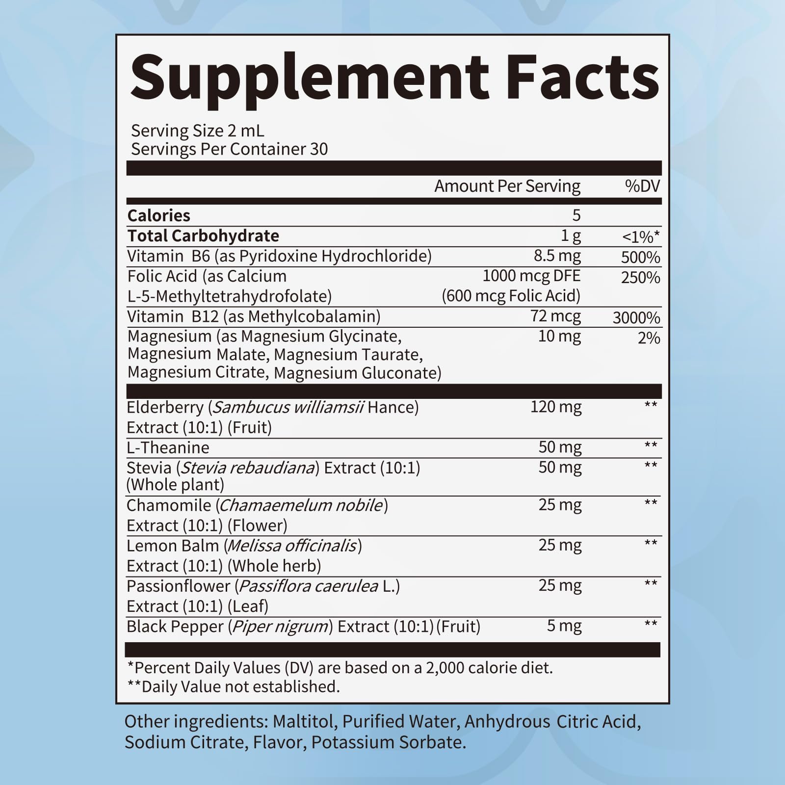 iMATCHME Magnesium Liquid Drops 150ml ingredients list