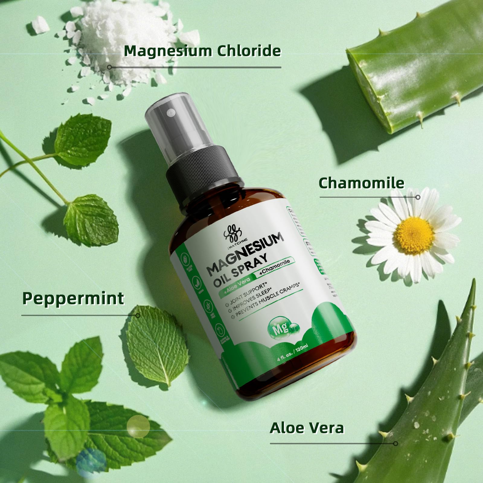 iMATCHME Magnesium Spray 200ml lifestyle scene on bedside table
