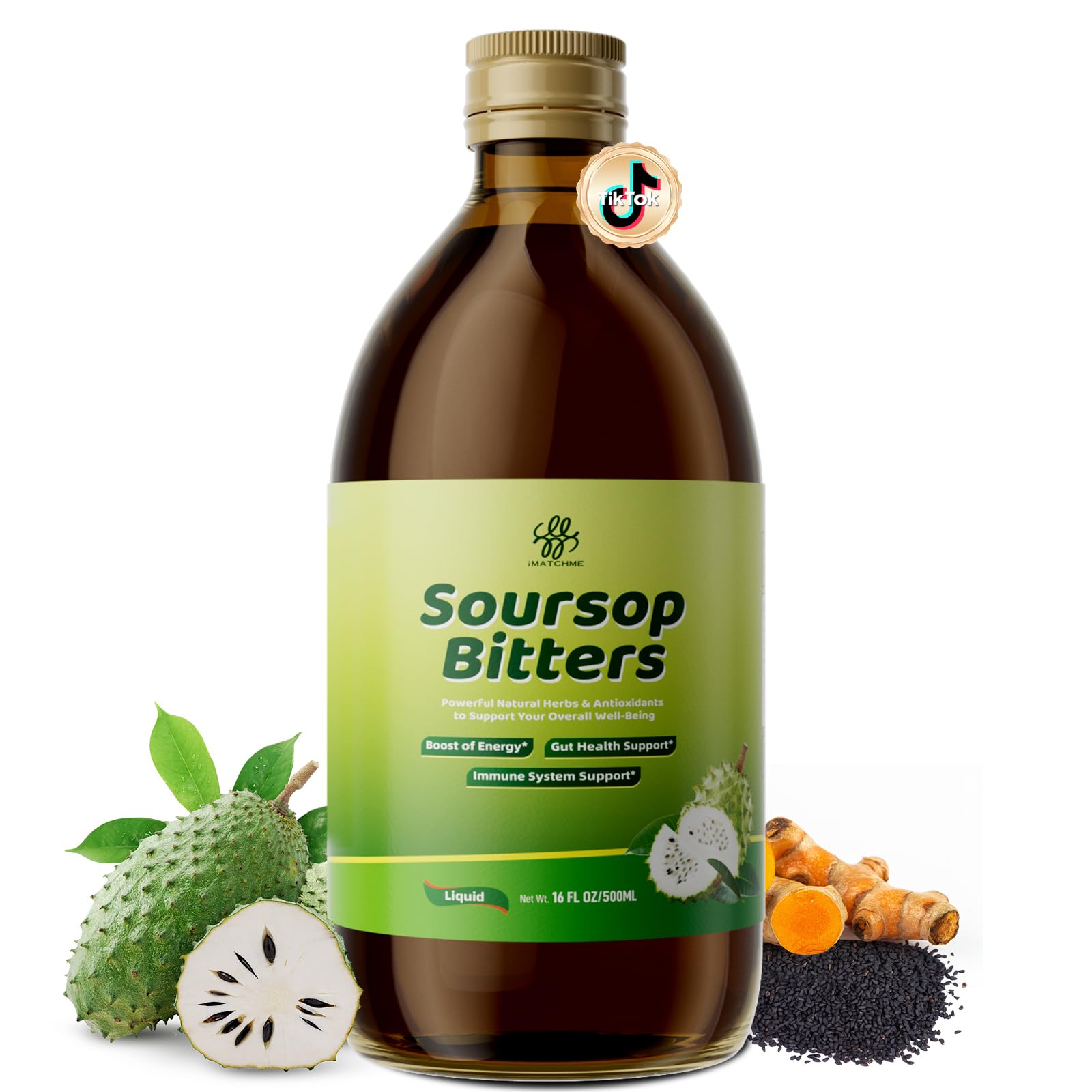 iMATCHME Soursop Bitter Liquid front view with 15 herbal blend