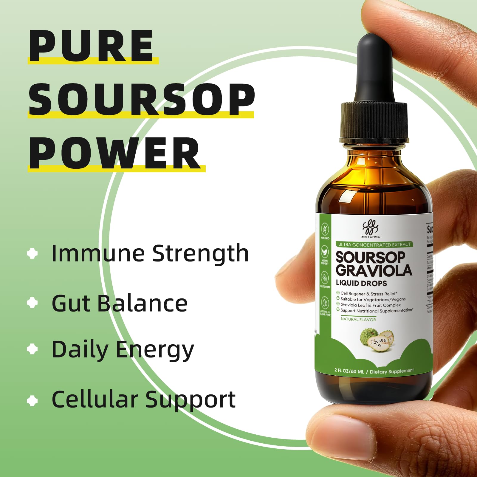 iMATCHME Soursop Graviola Liquid Drops 30ml packaging