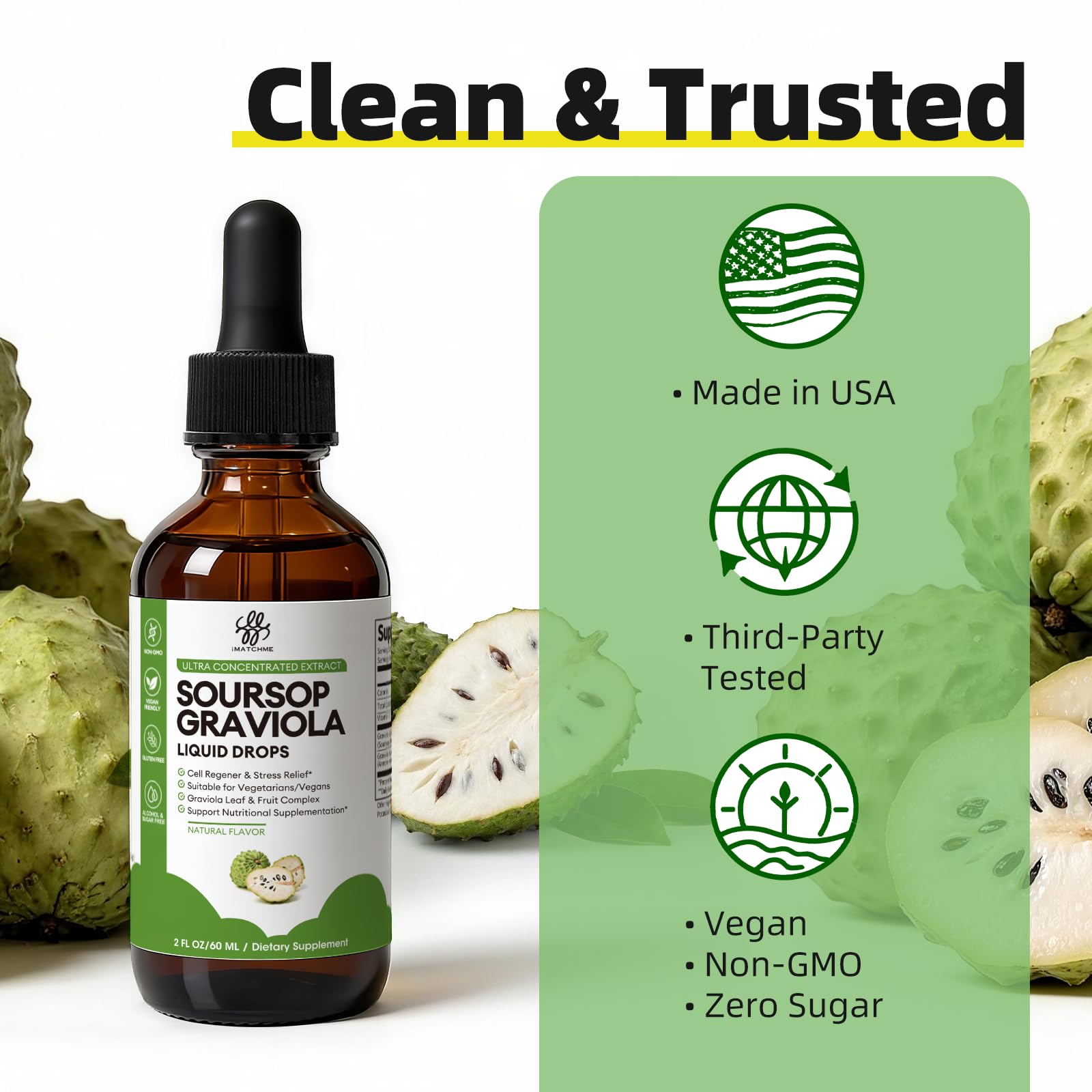 iMATCHME Soursop Graviola Liquid Drops 30ml side view