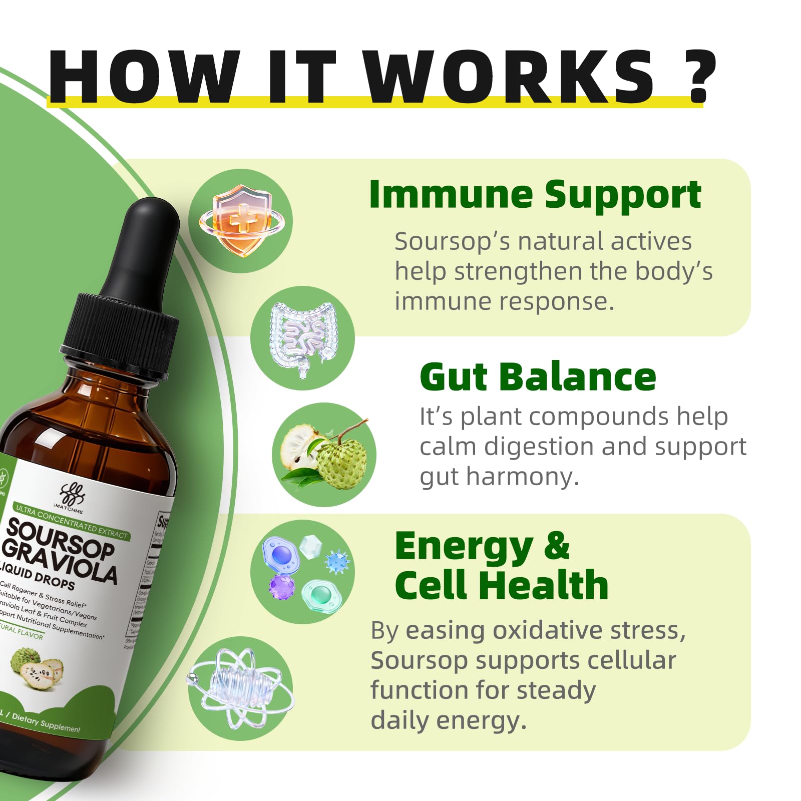 iMATCHME Soursop Graviola Liquid Drops 30ml with natural ingredients