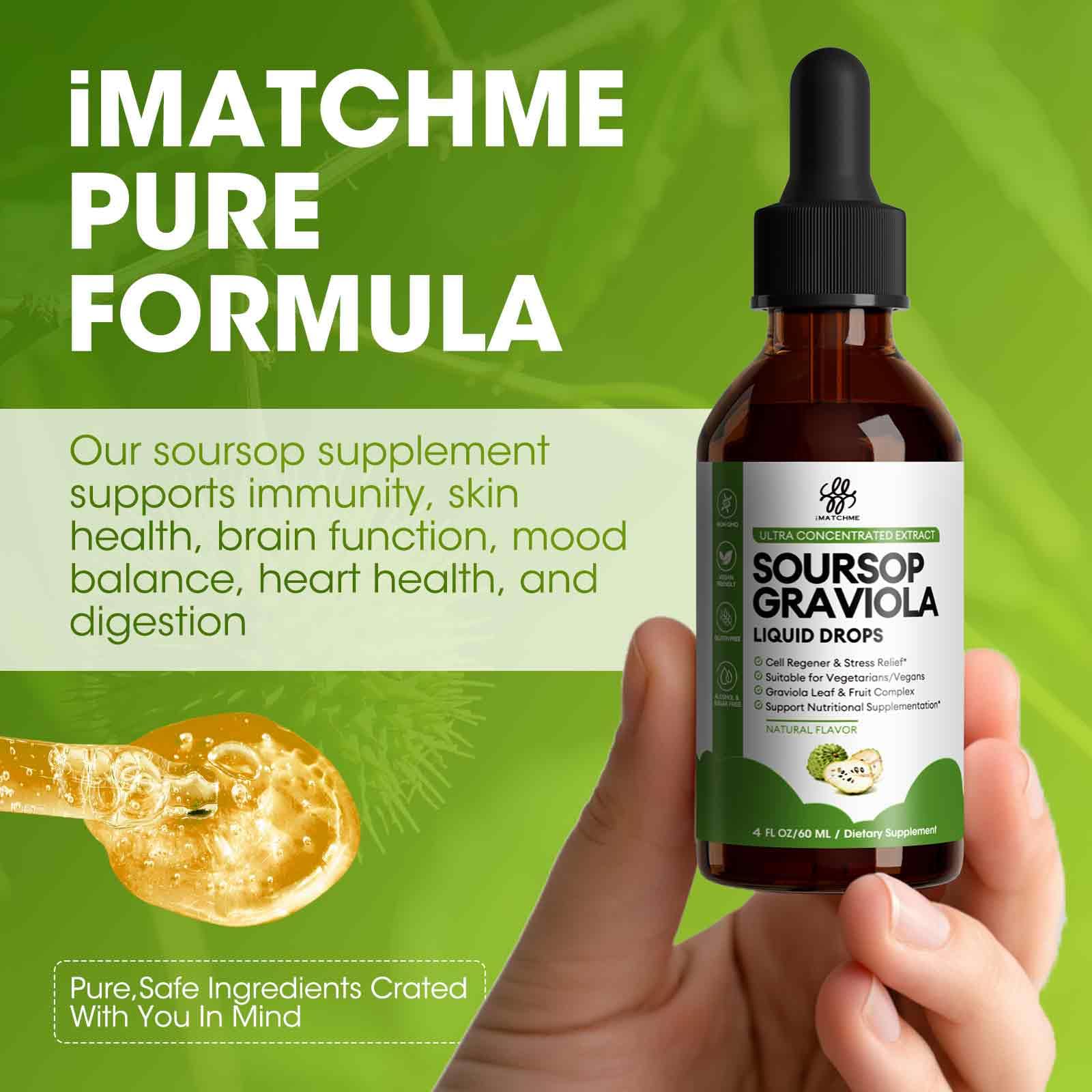iMATCHME Soursop Graviola Liquid Drops 60ml packaging